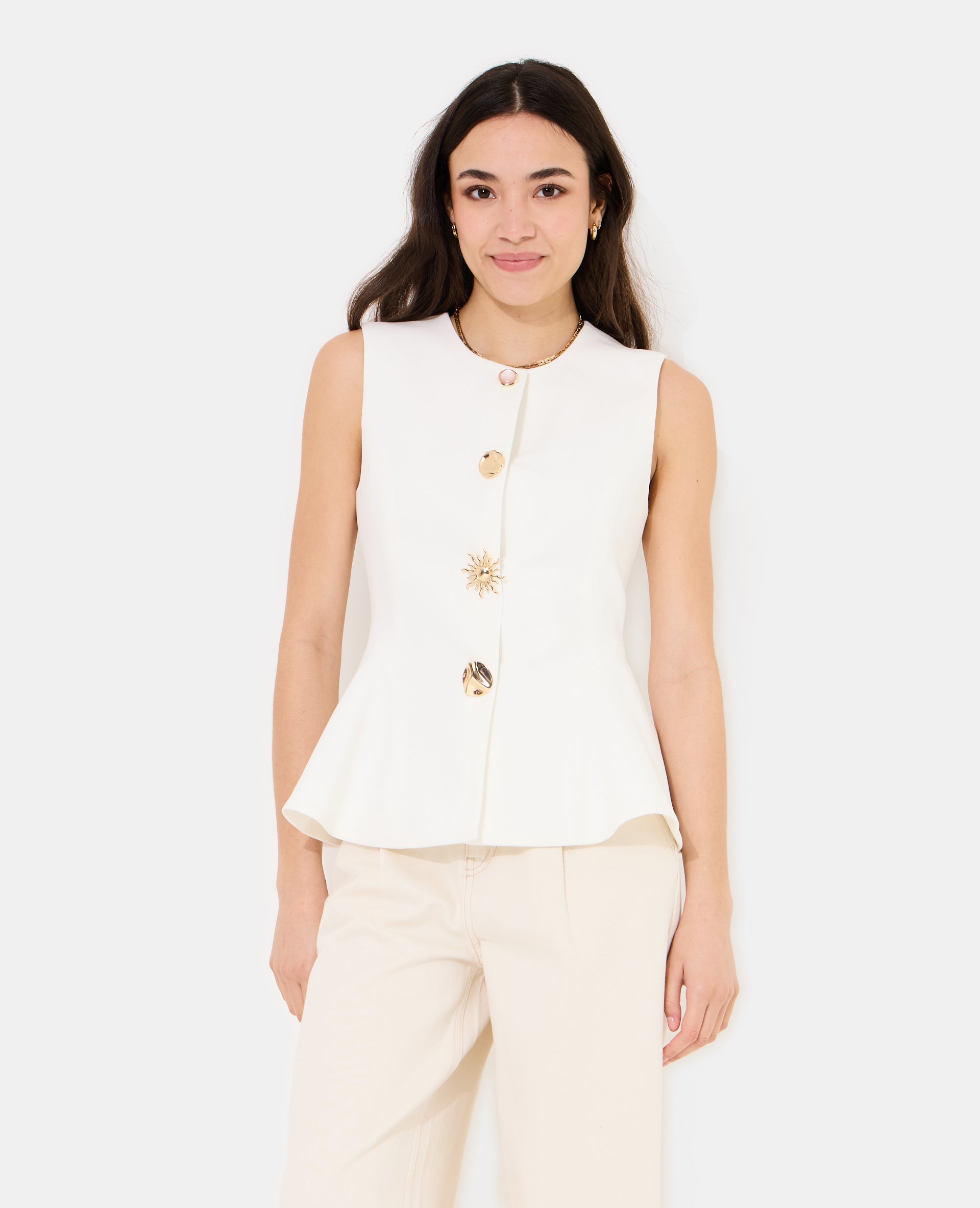 Gilet barman city avec boutons bijoux