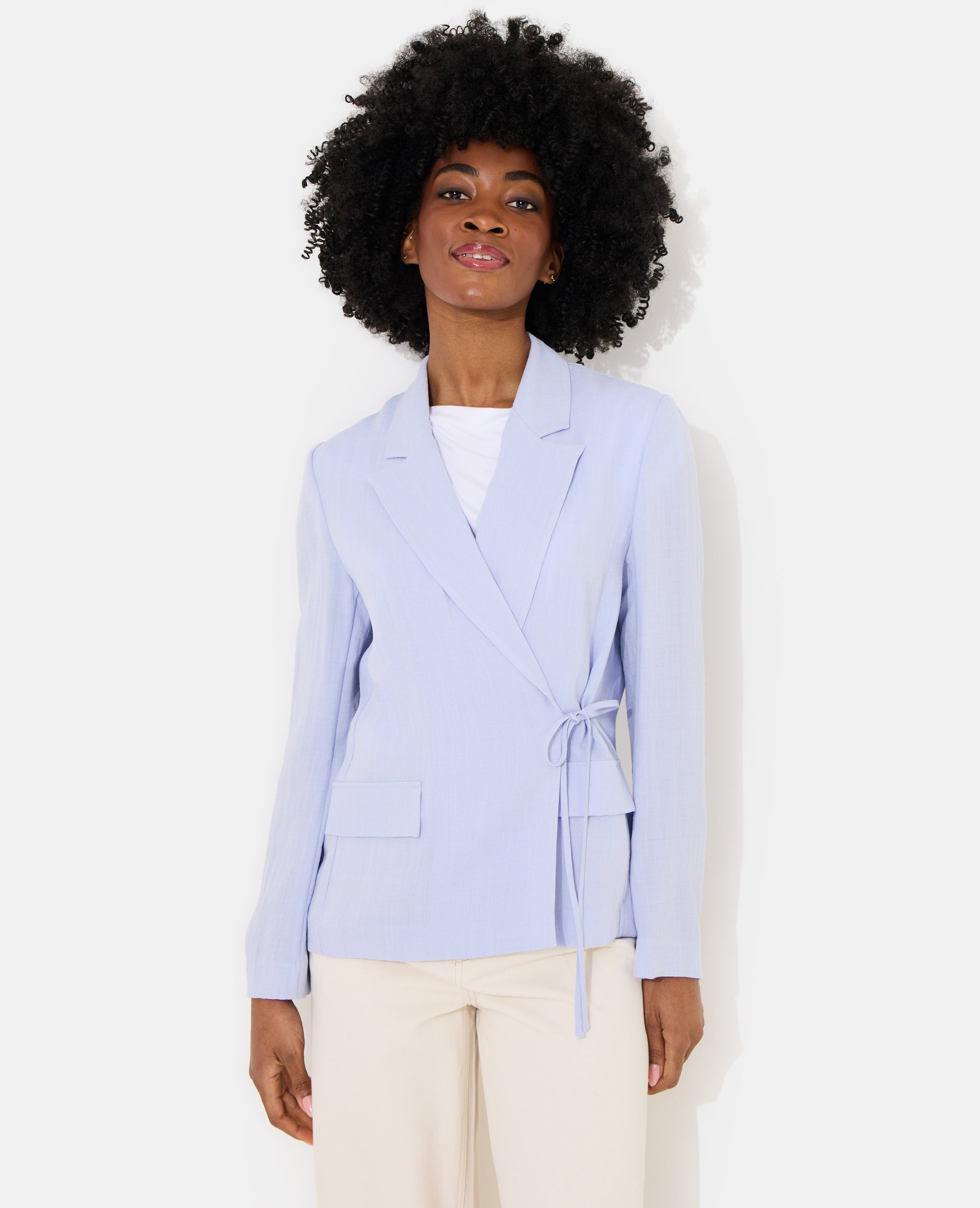 Veste blazer fluide portefeuille avec nouette