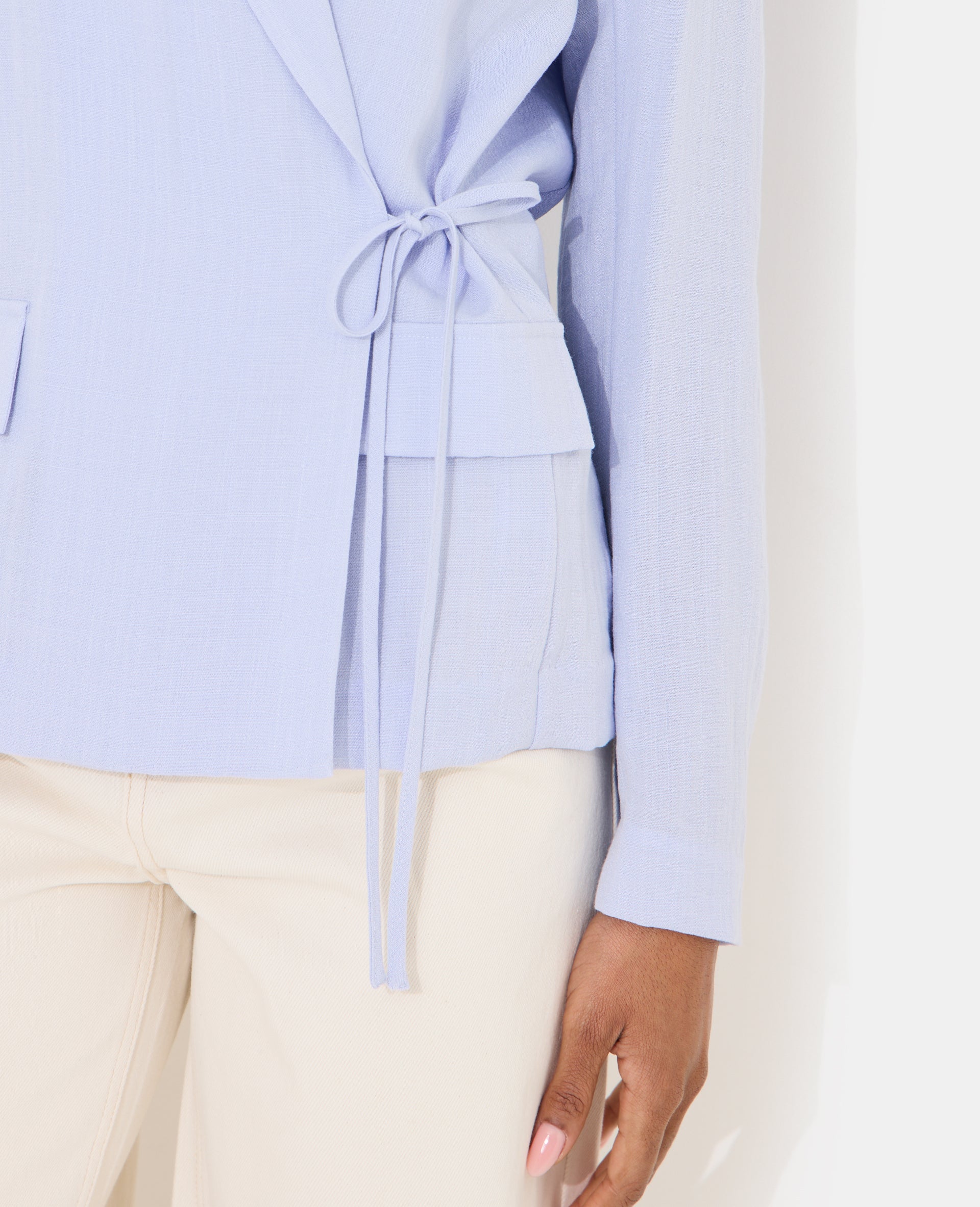 Veste blazer fluide portefeuille avec nouette