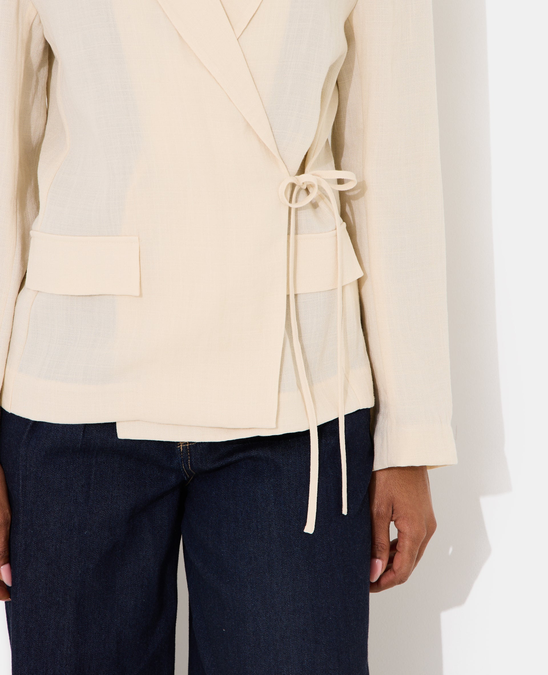 Veste blazer fluide portefeuille avec nouette