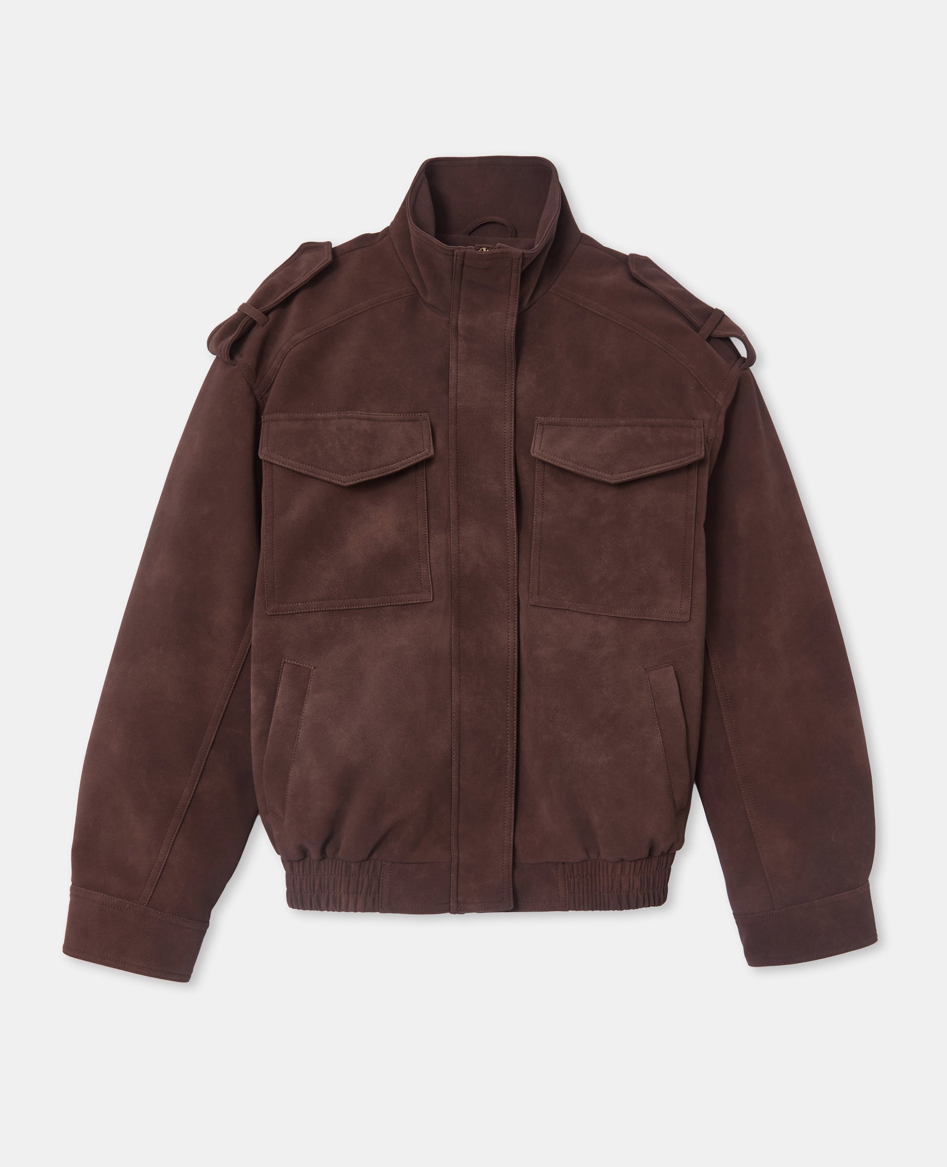 Blouson en suédine col montant