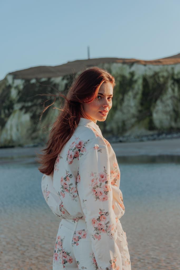Veste boule en toile motif fleurs