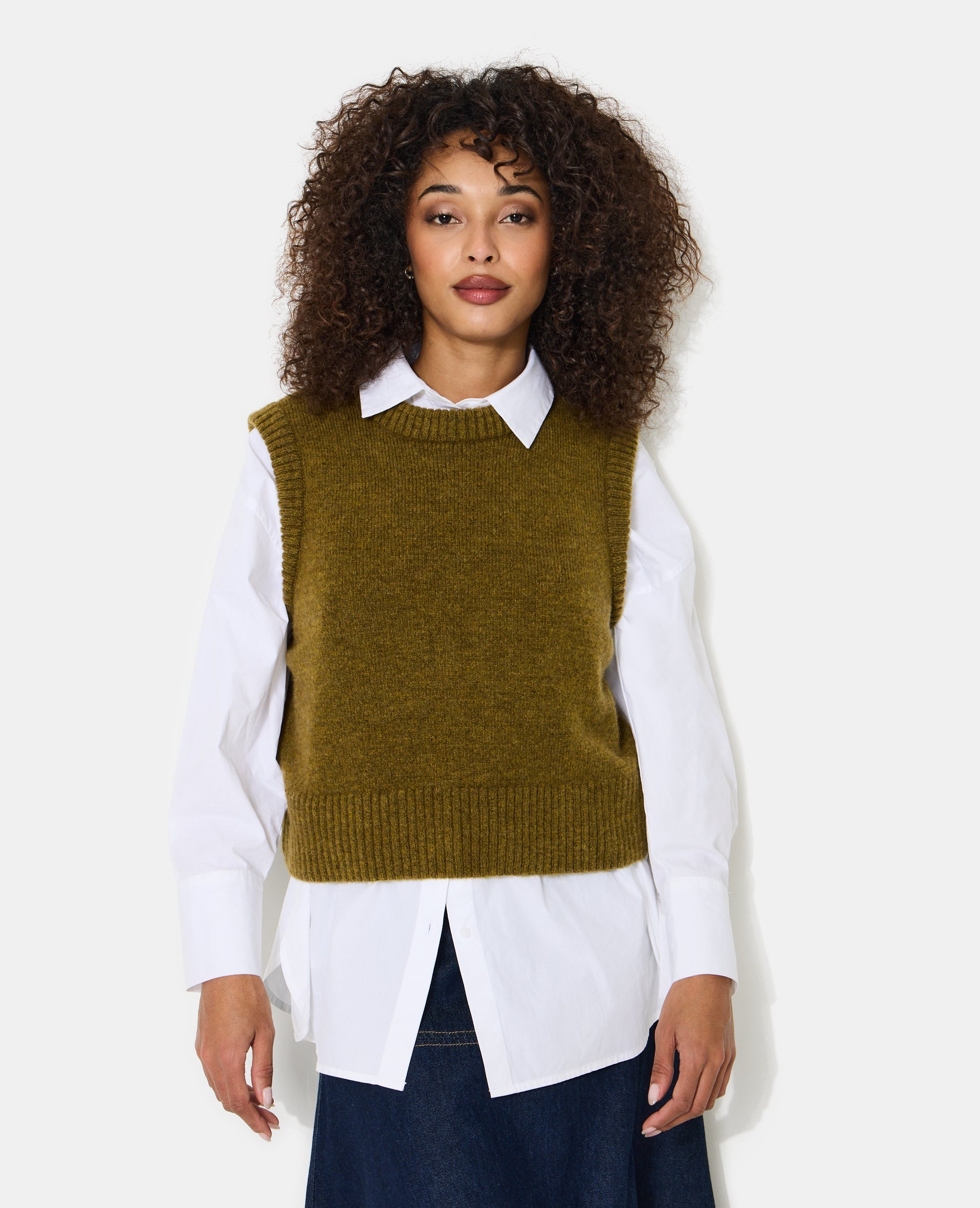 Pull sans manches avec laine