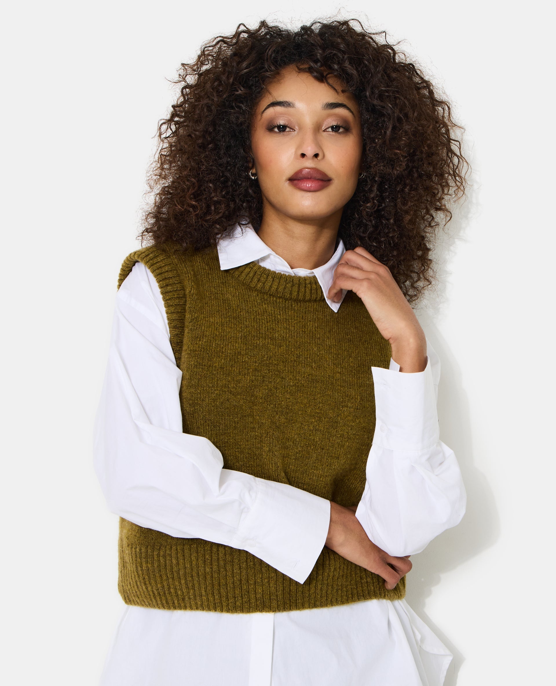 Pull sans manches avec laine