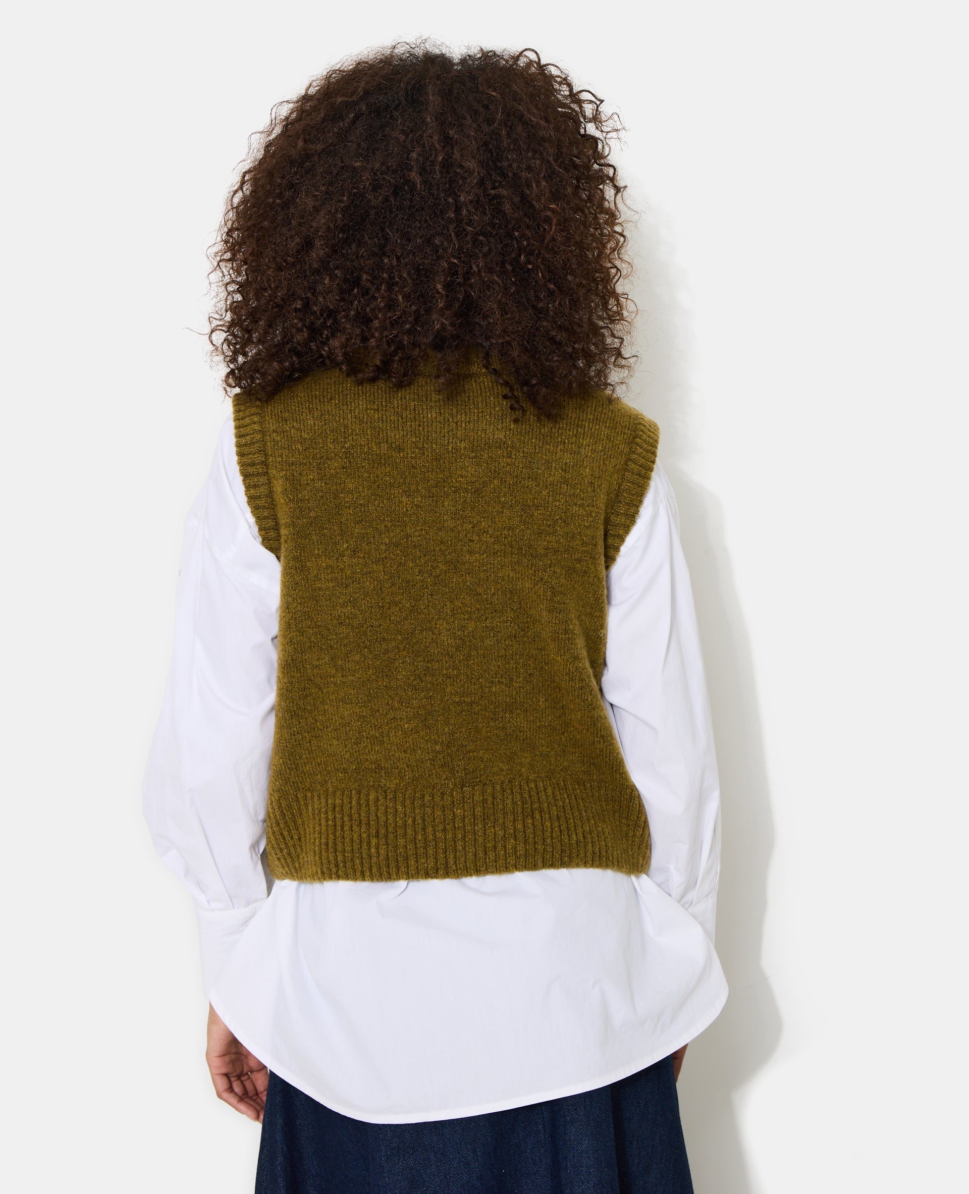 Pull sans manches avec laine