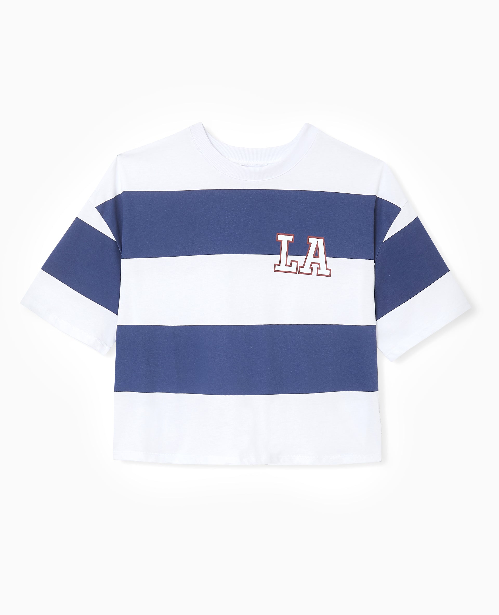 T-shirt ample et court larges rayures