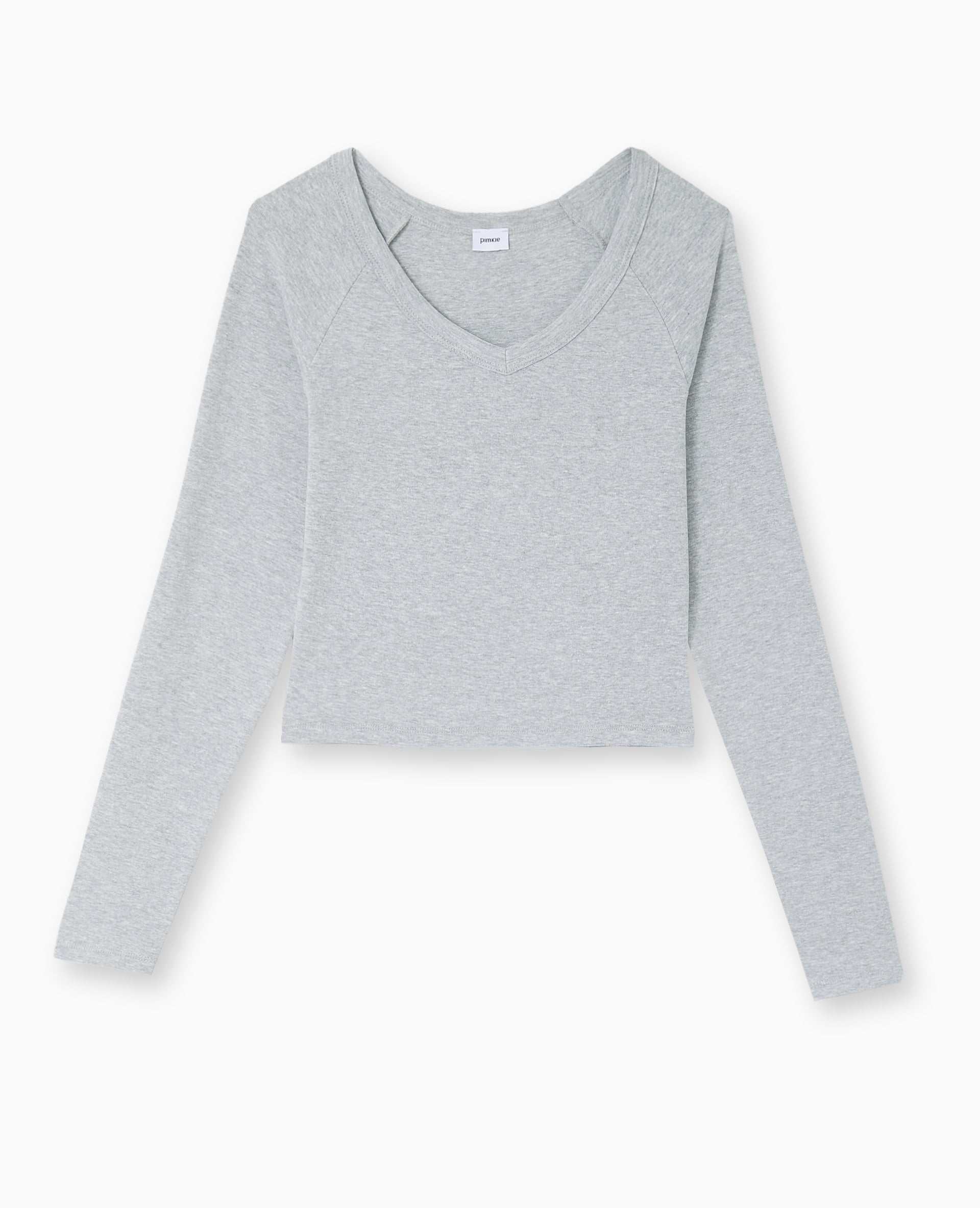 T-shirt court manches longues col V