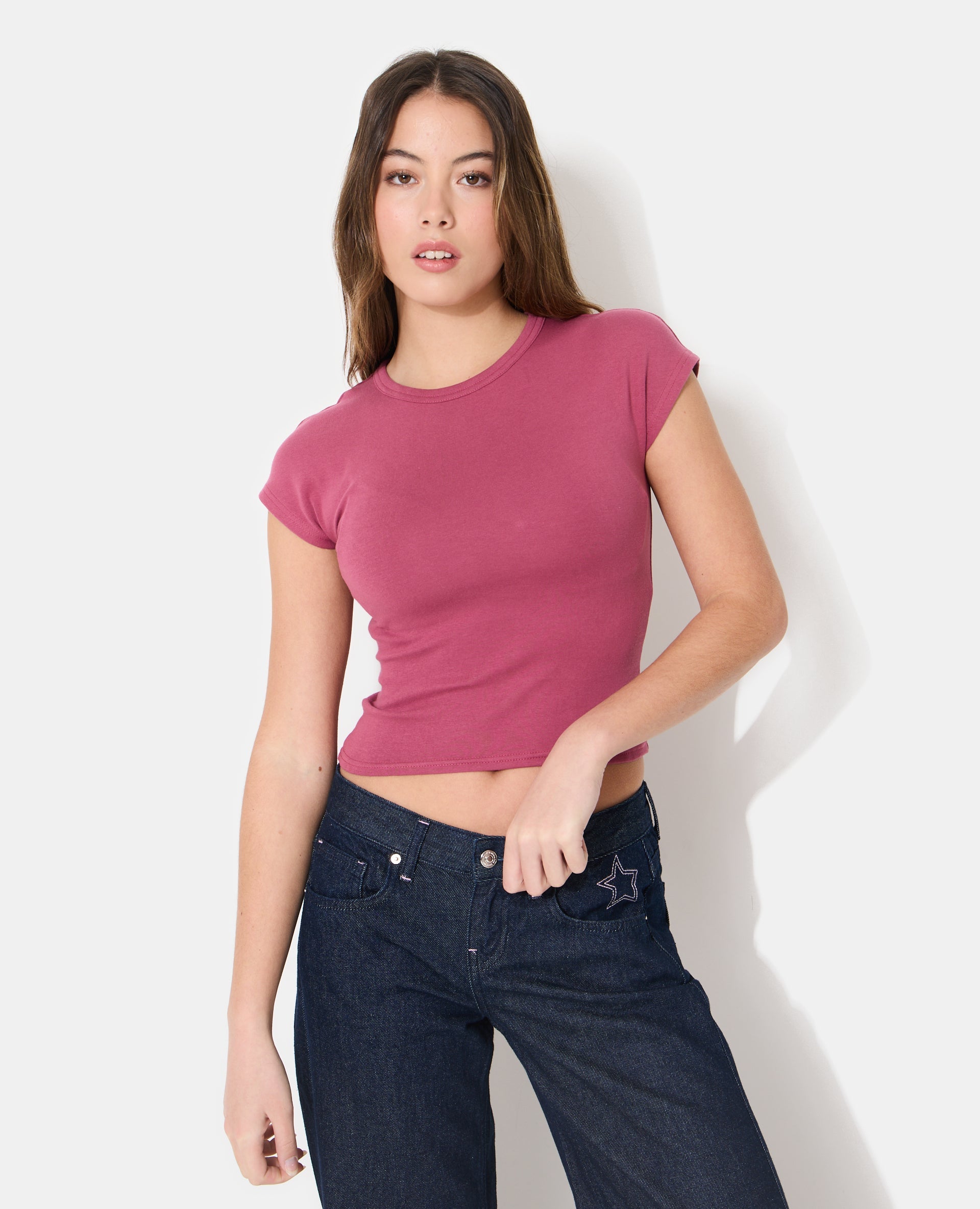 T-shirt ajusté manches raccourcies