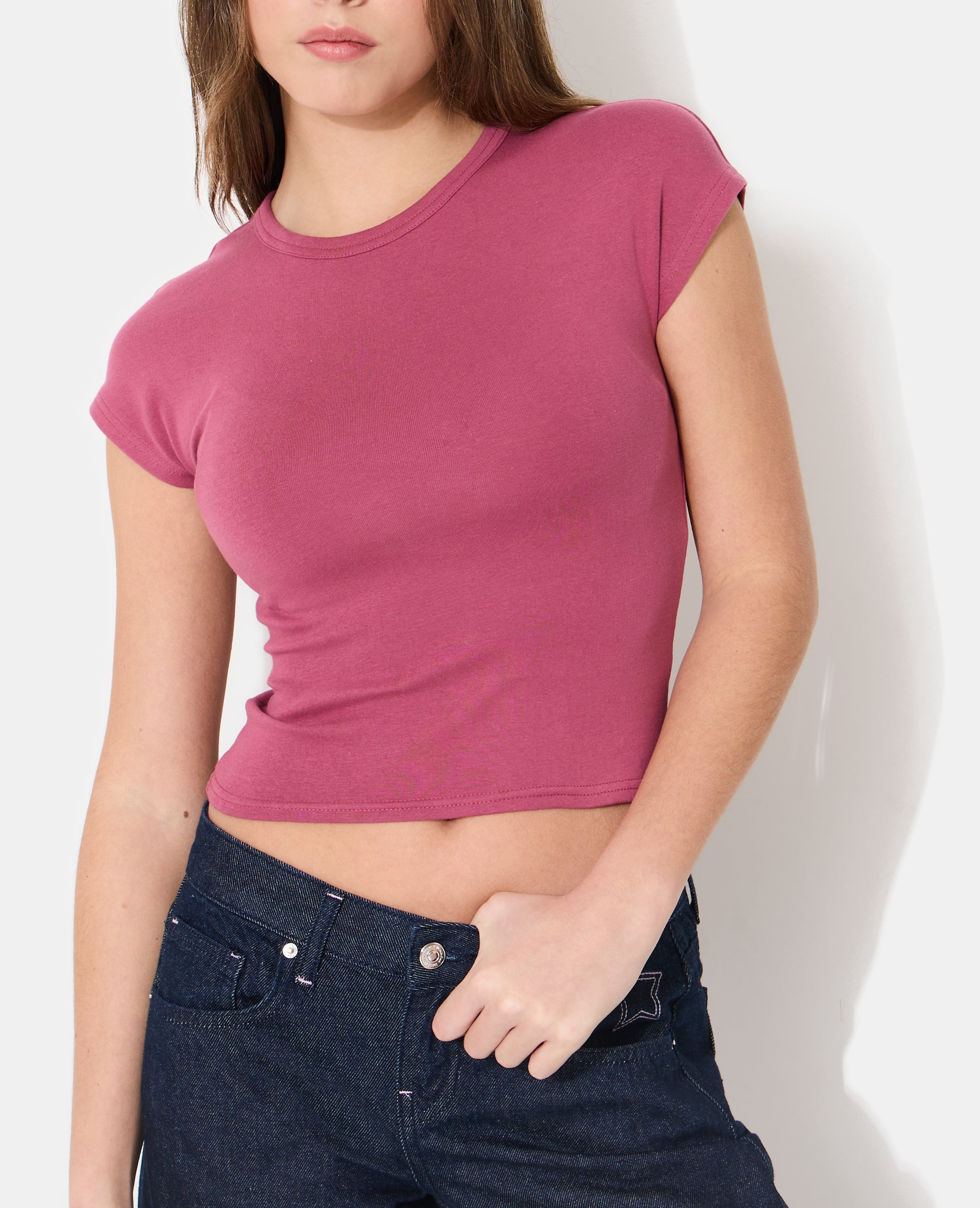 T-shirt ajusté manches raccourcies