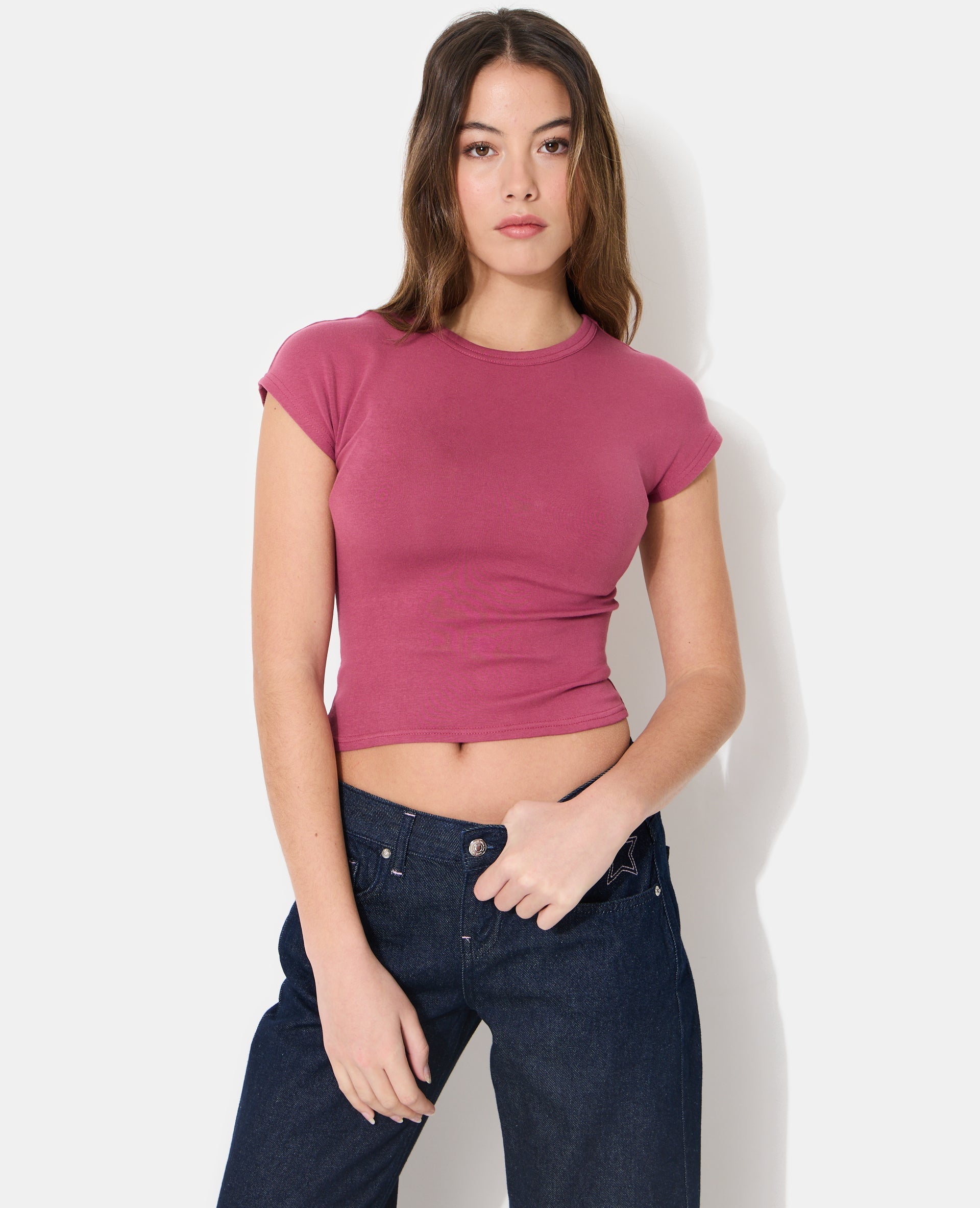 T-shirt ajusté manches raccourcies