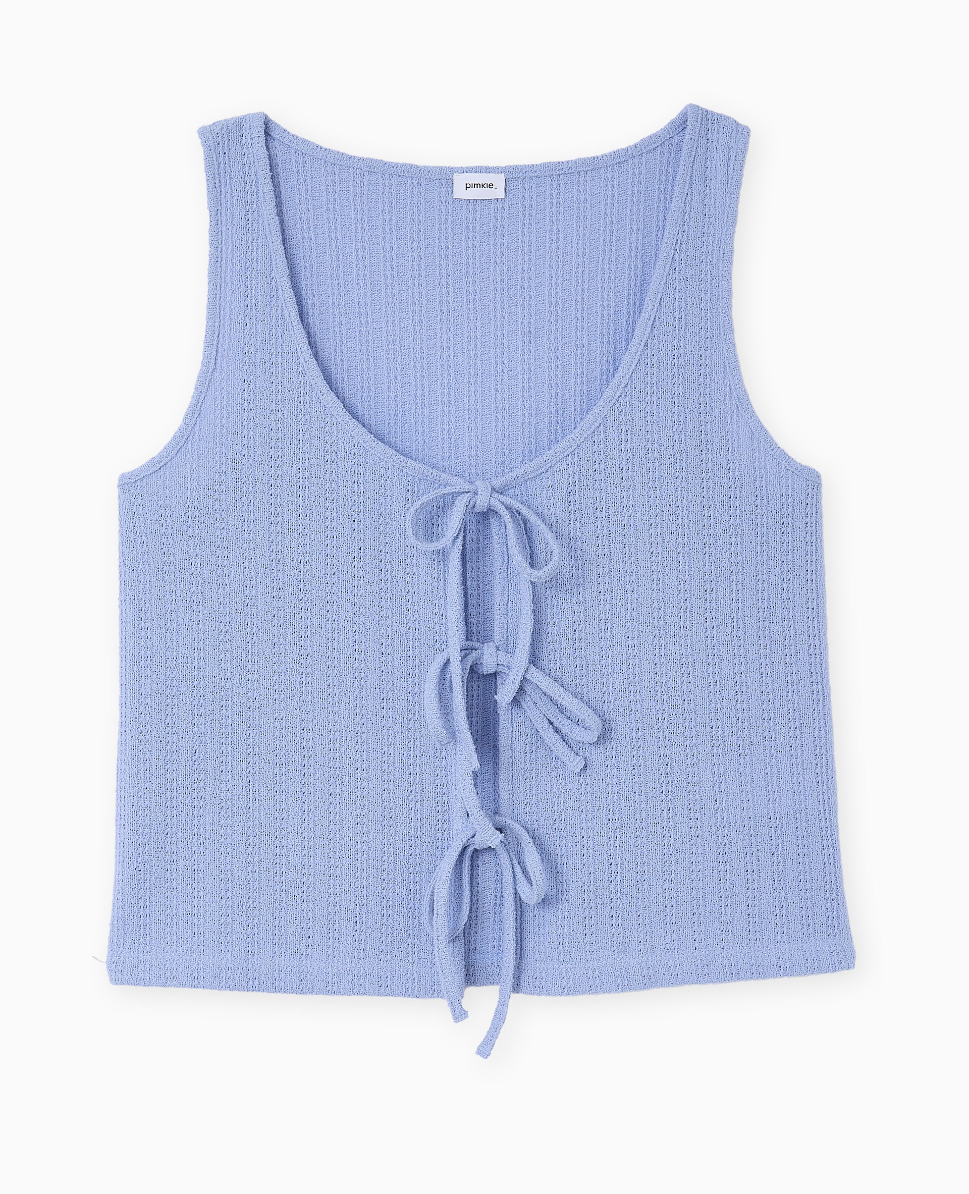 Débardeur en maille fantaisie avec nouettes