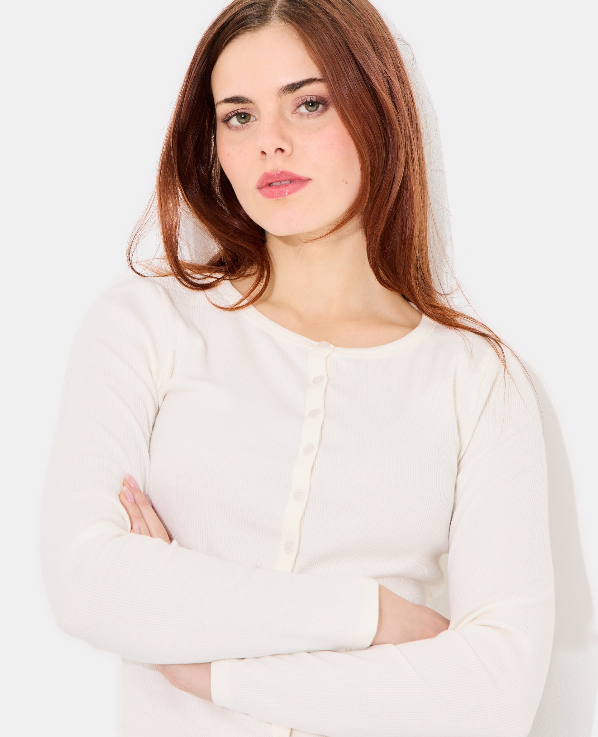 T-shirt gilet en maille côtelée