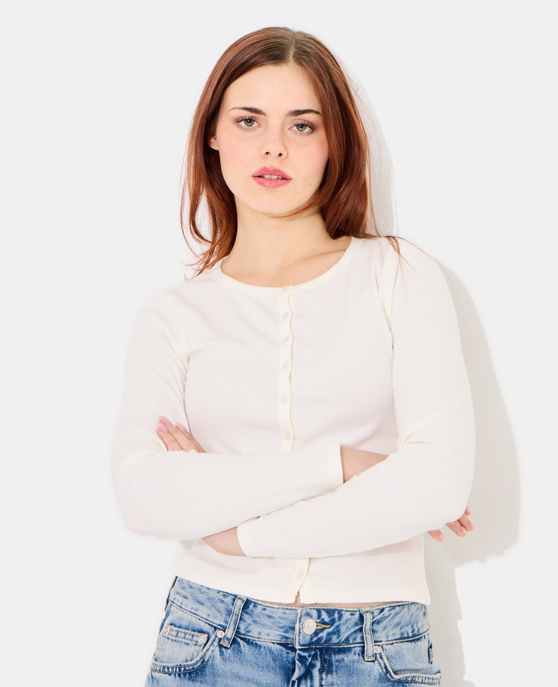 T-shirt gilet en maille côtelée