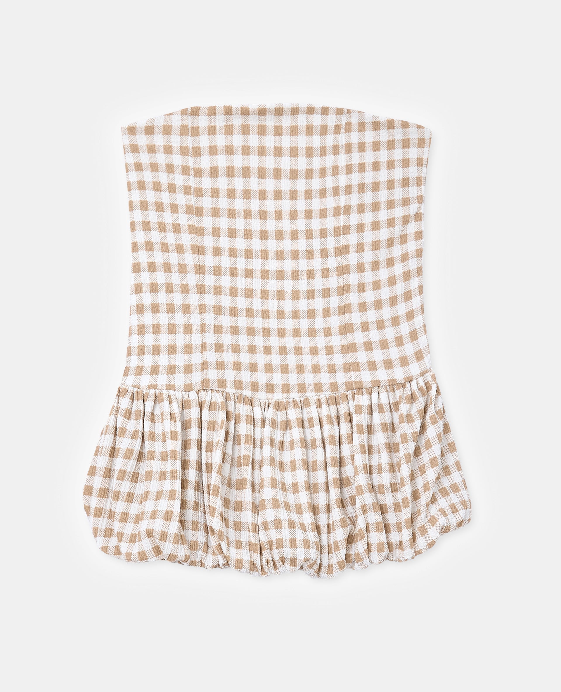 Top bustier avec base balloon motif vichy