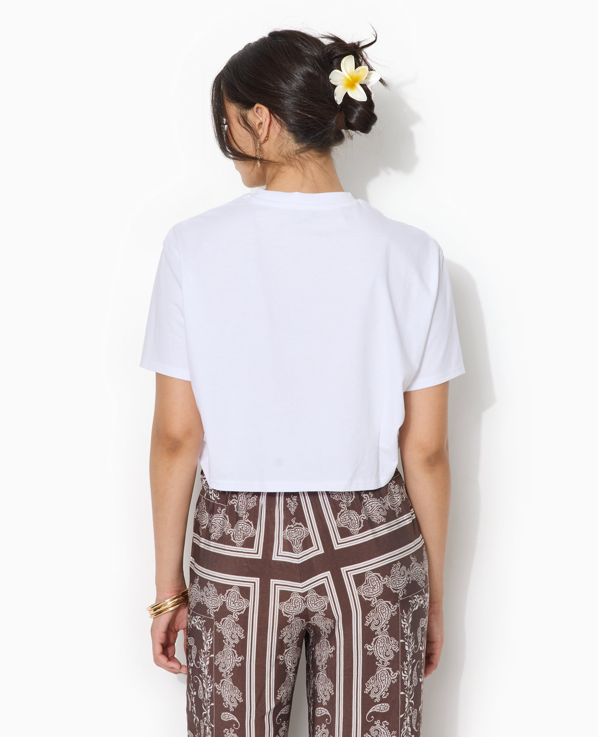 T-shirt court avec détail élastique