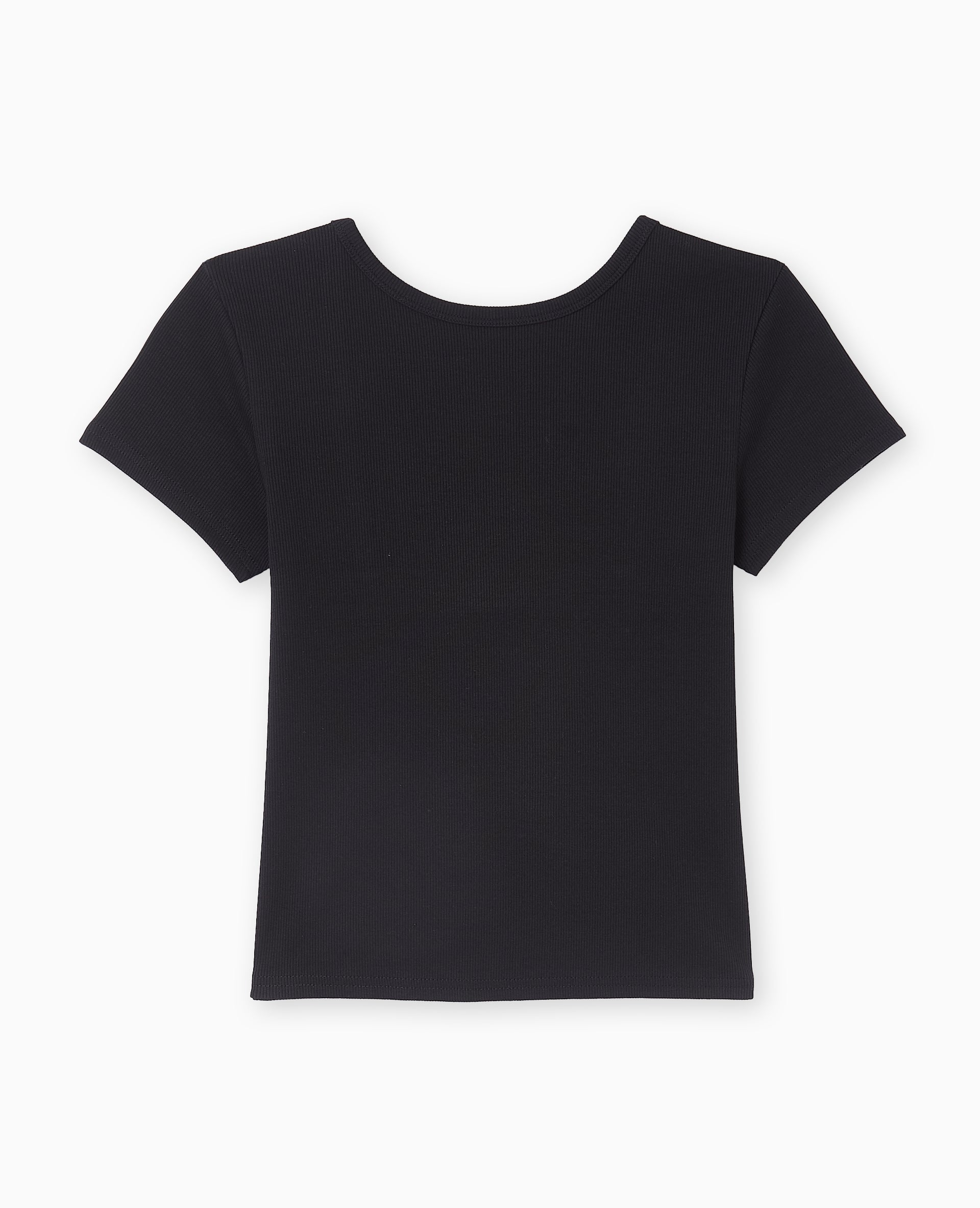 T-shirt en maille côtelée dos dégagé