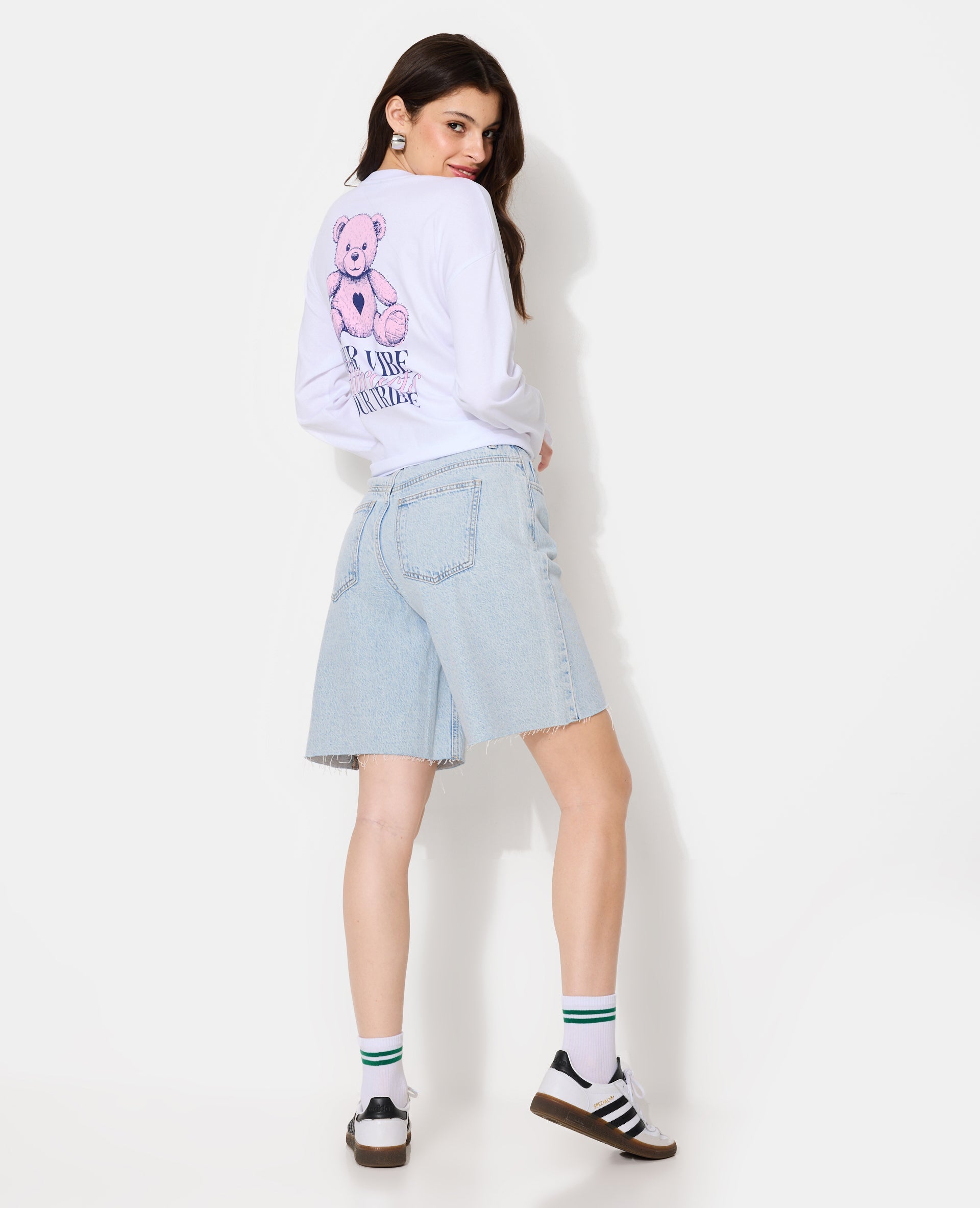 T-shirt oversize manches longues avec print