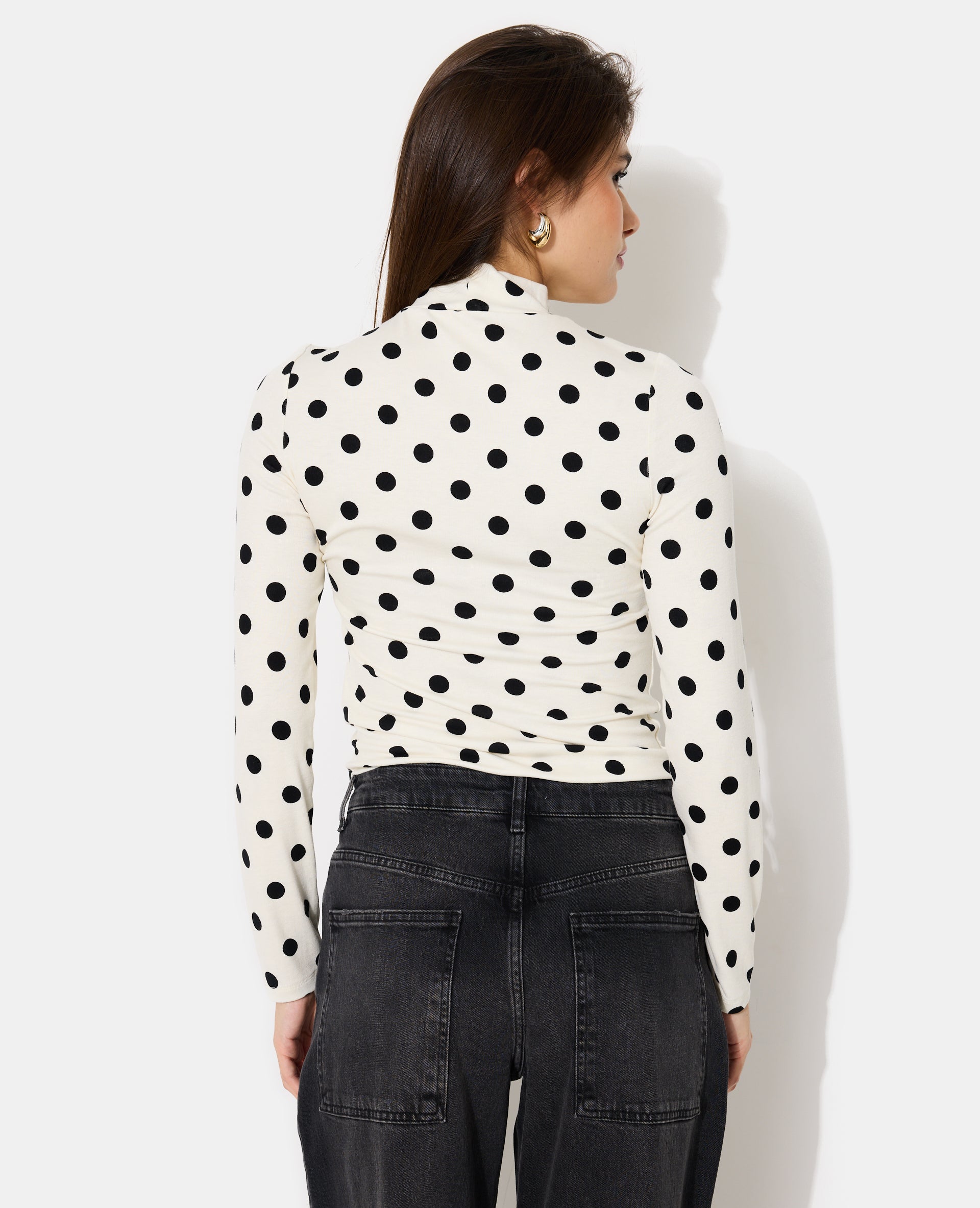 T-shirt manches longues motifs pois