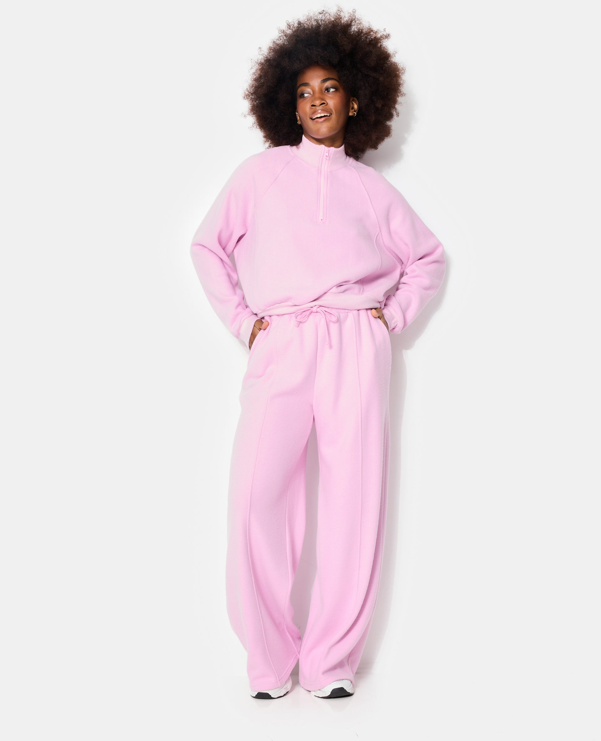 Sweat col zippé en molleton gratté