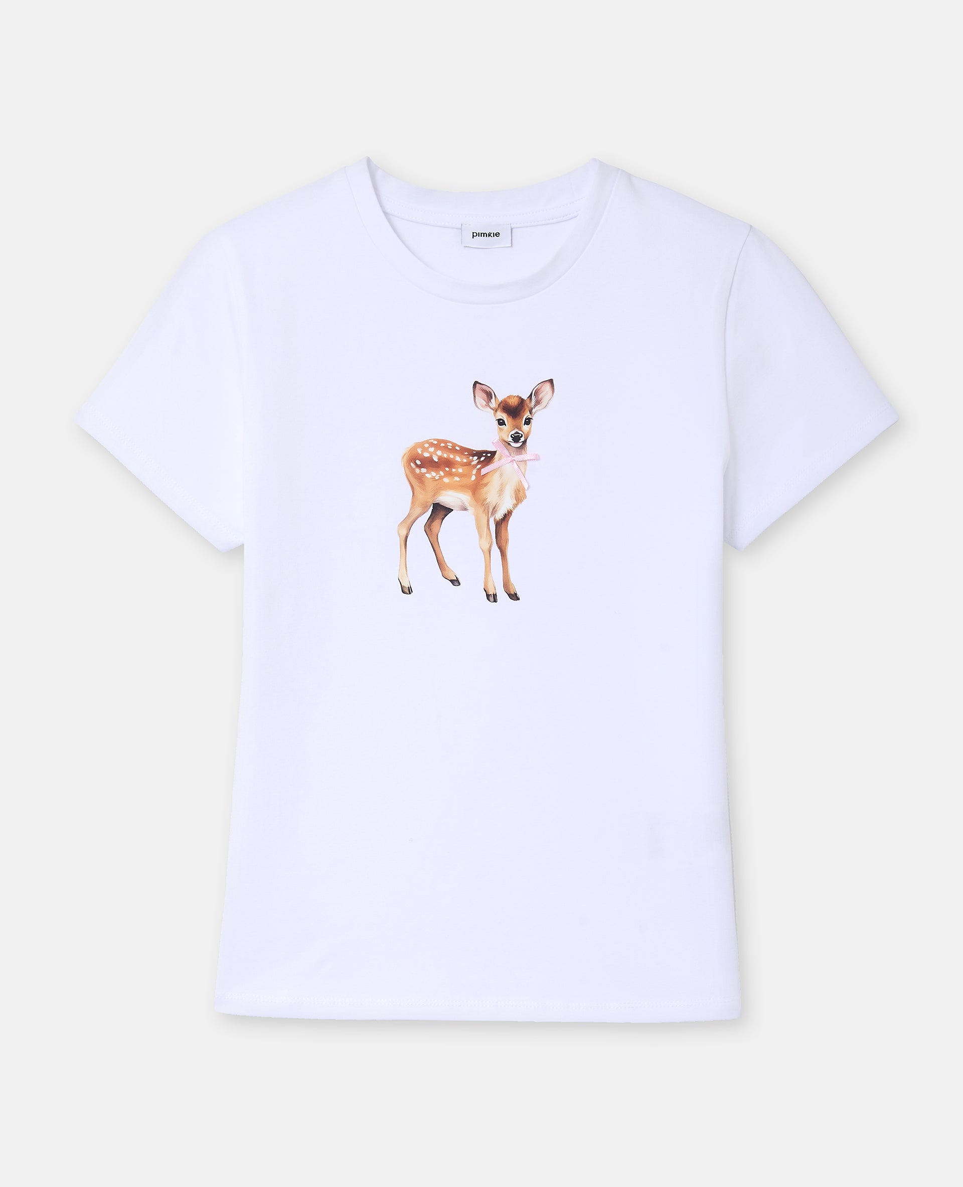 T-shirt ajusté avec print faon + nœud cousu