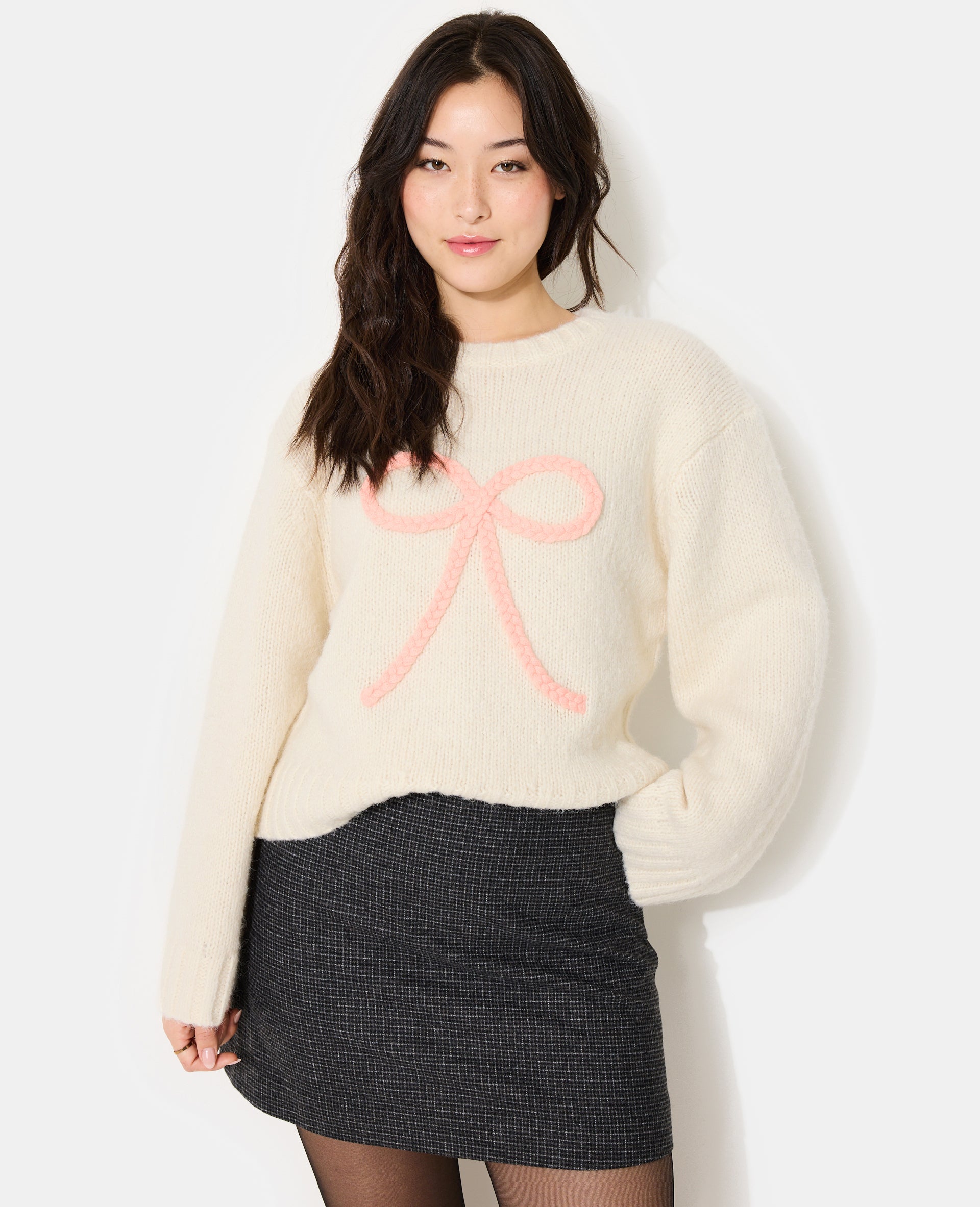 Pull en maille avec nœud