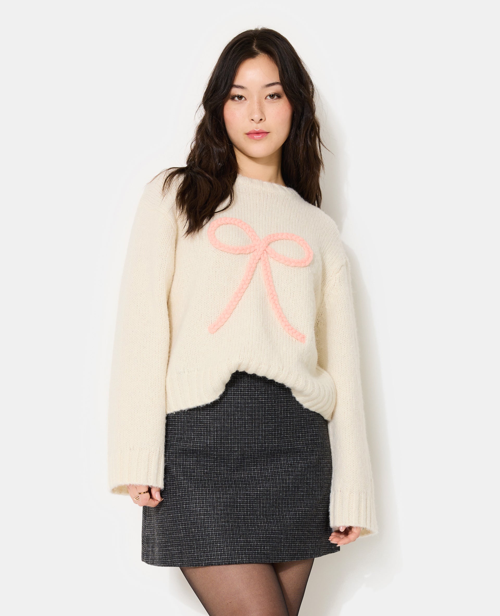 Pull en maille avec nœud