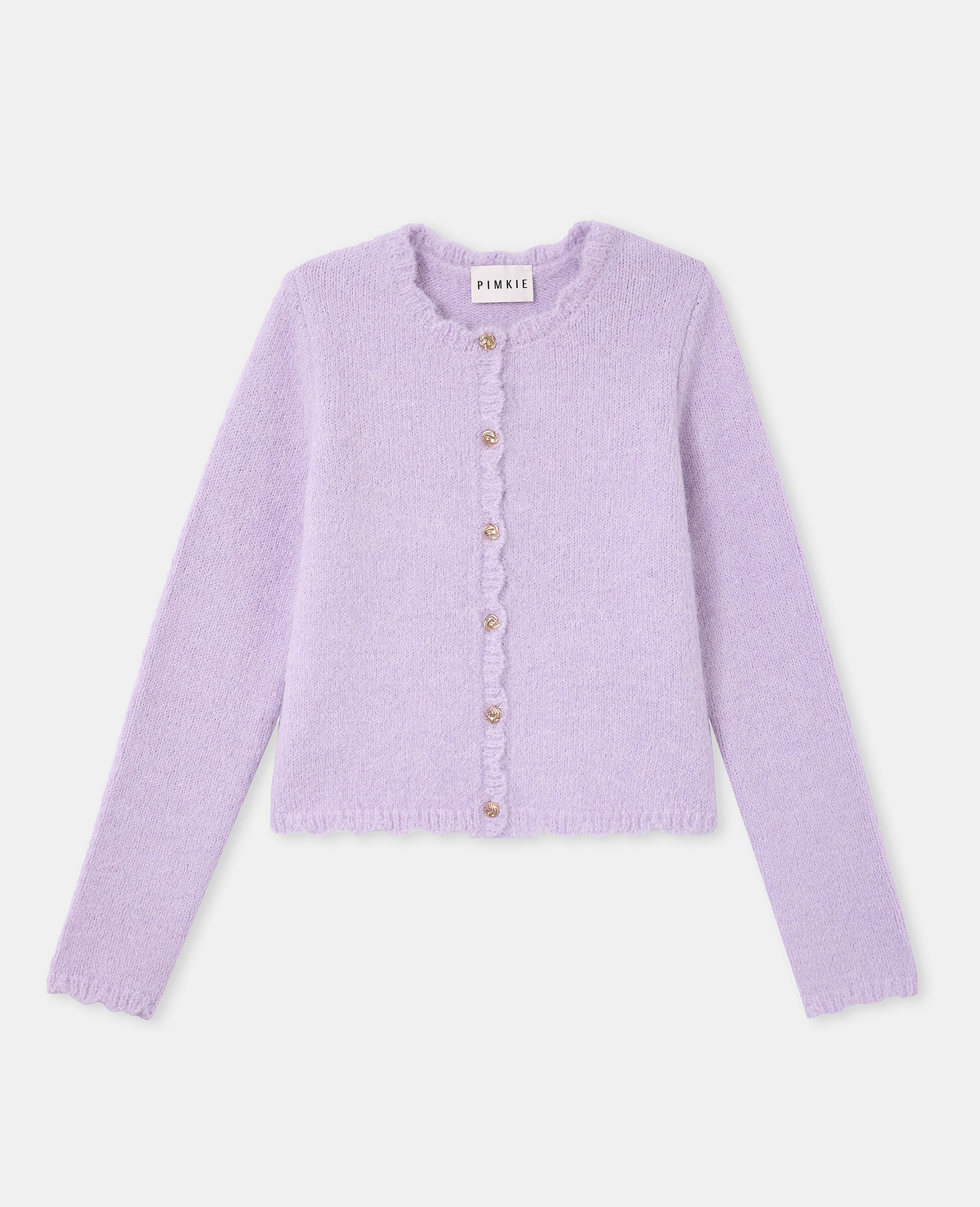 Gilet col rond avec boutons bijoux