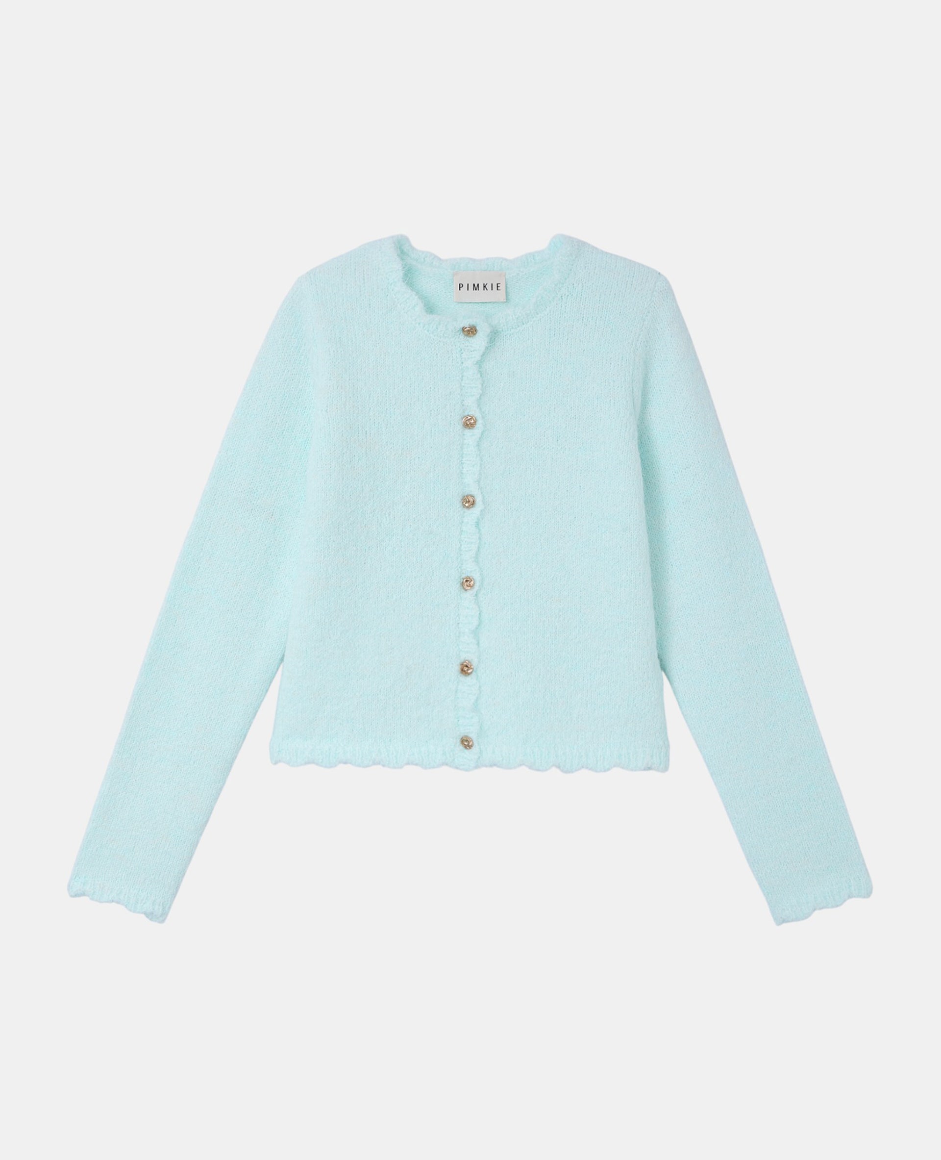 Gilet col rond avec boutons bijoux
