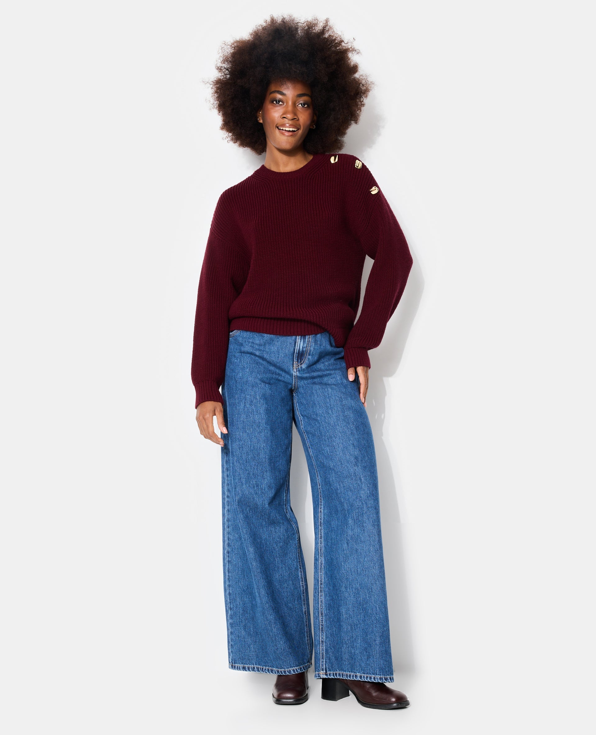 Pull oversize avec écharpe amovible