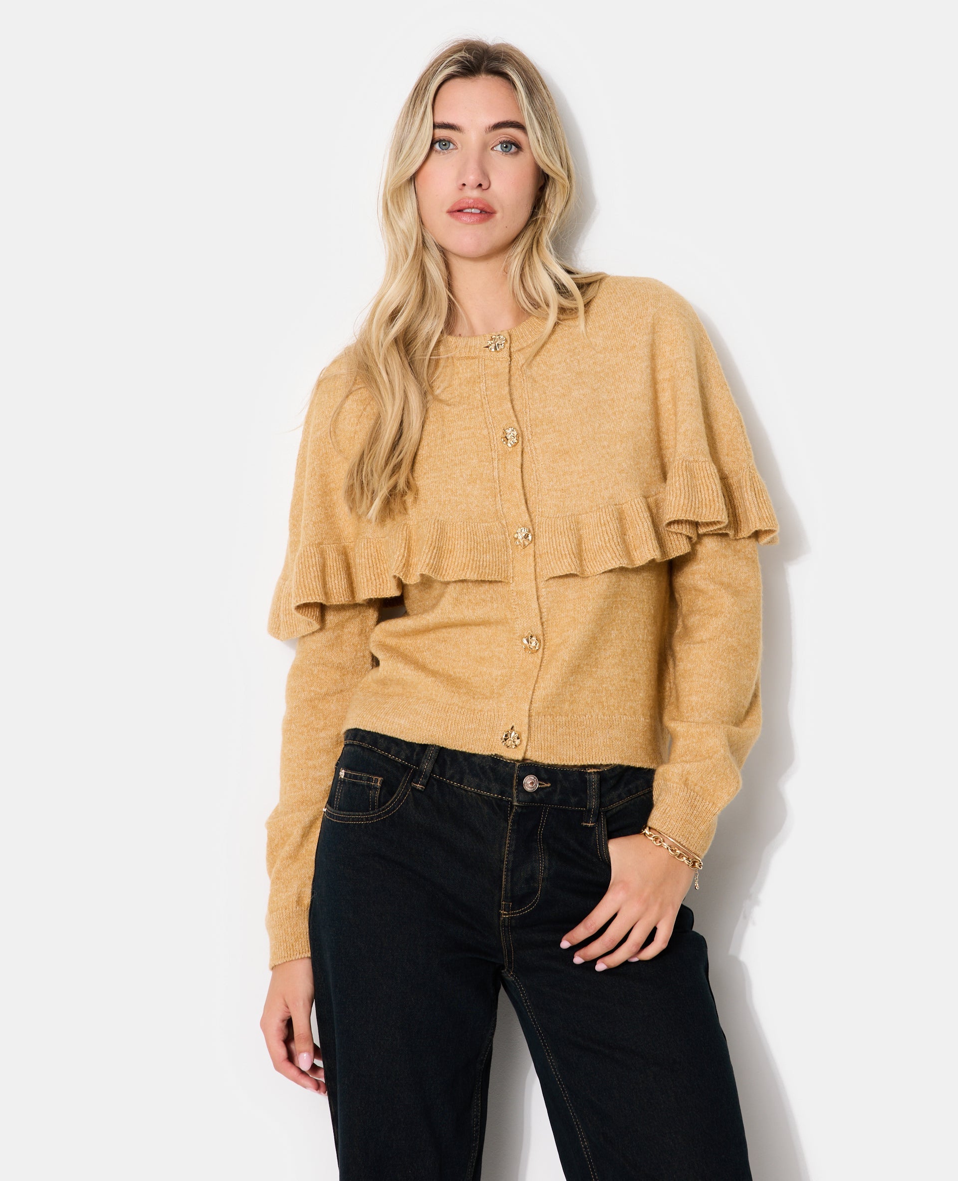 Gilet avec cape et boutons fantaisie