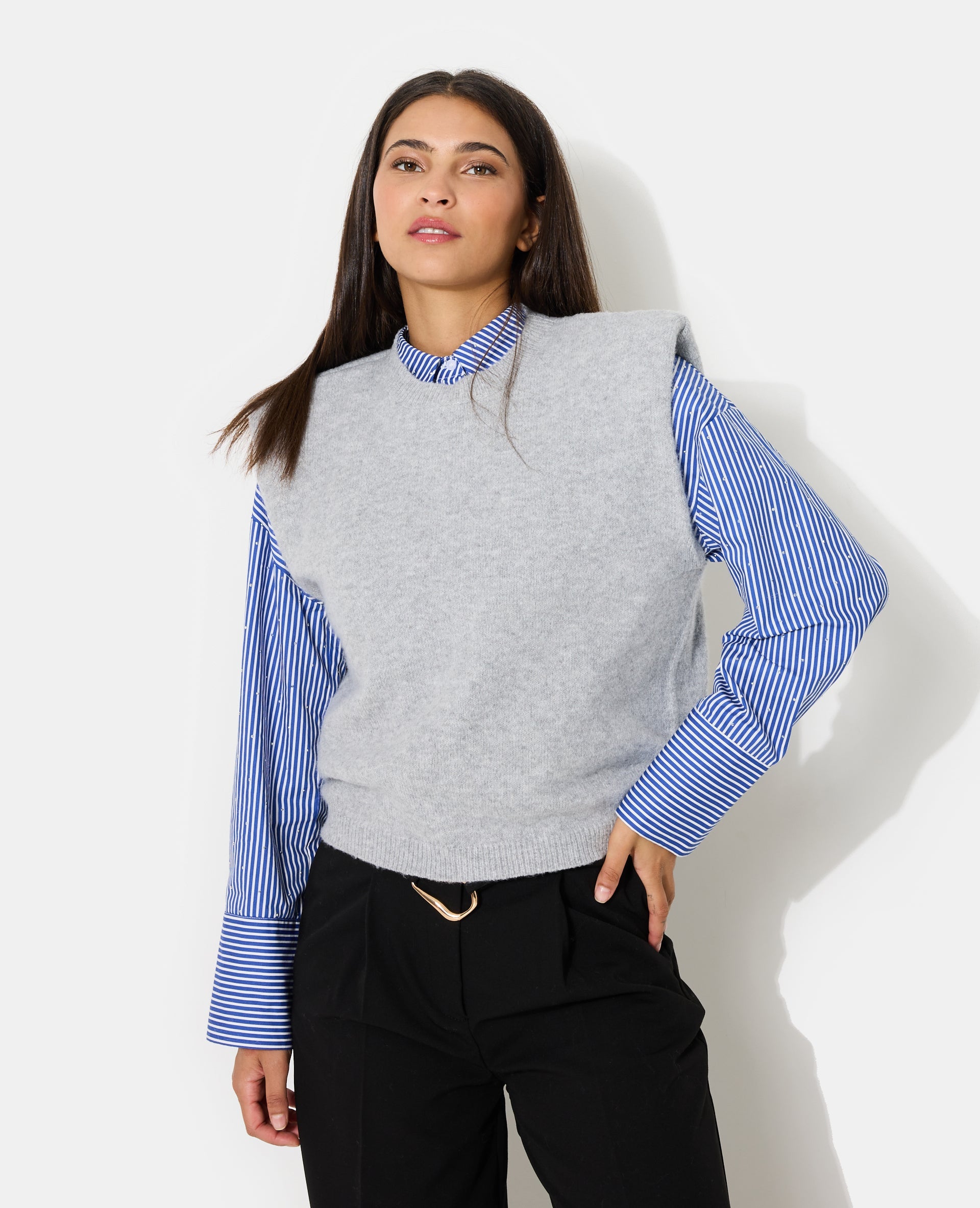 Pull sans manches avec épaulettes