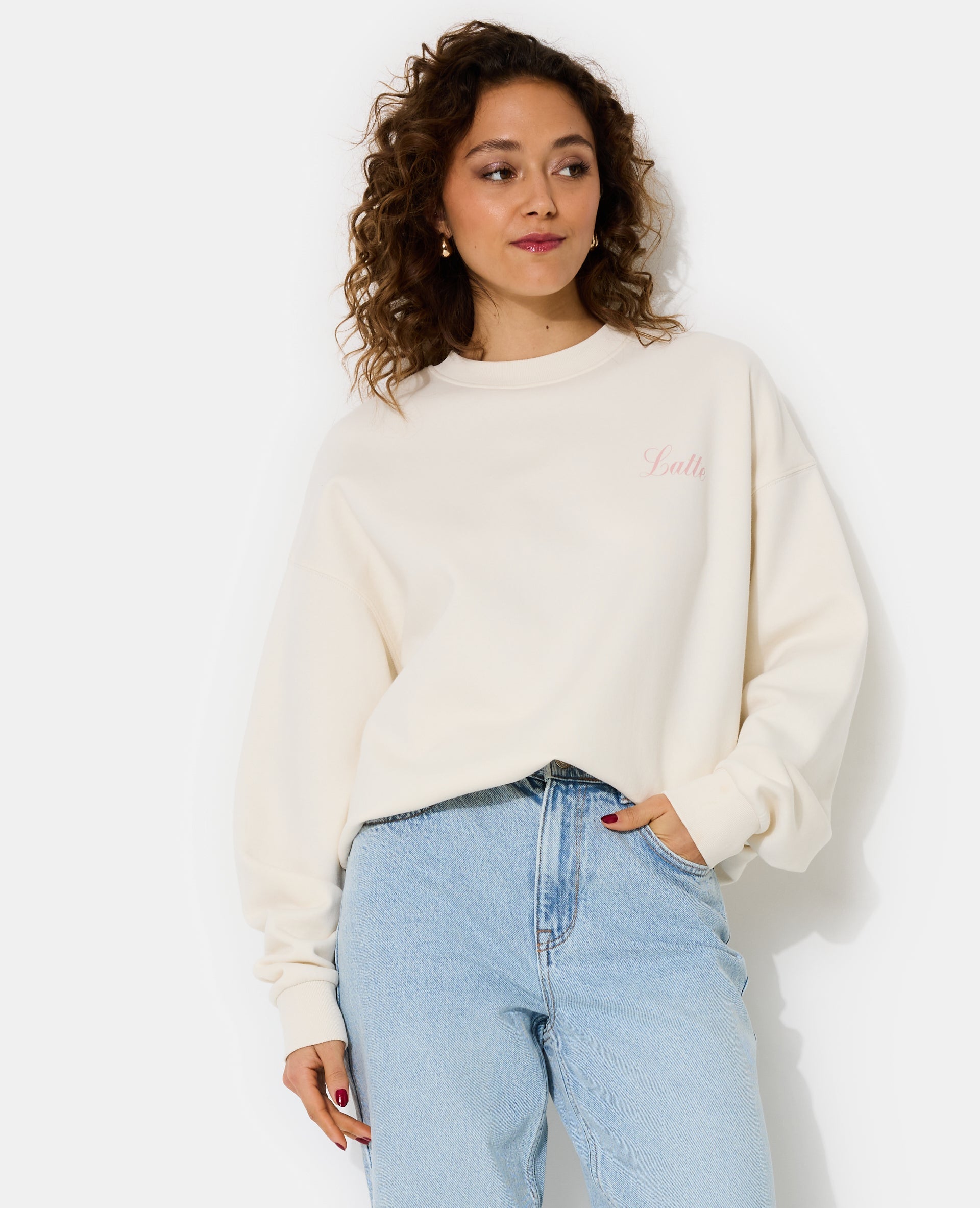 Sweat oversize avec print devant et dos