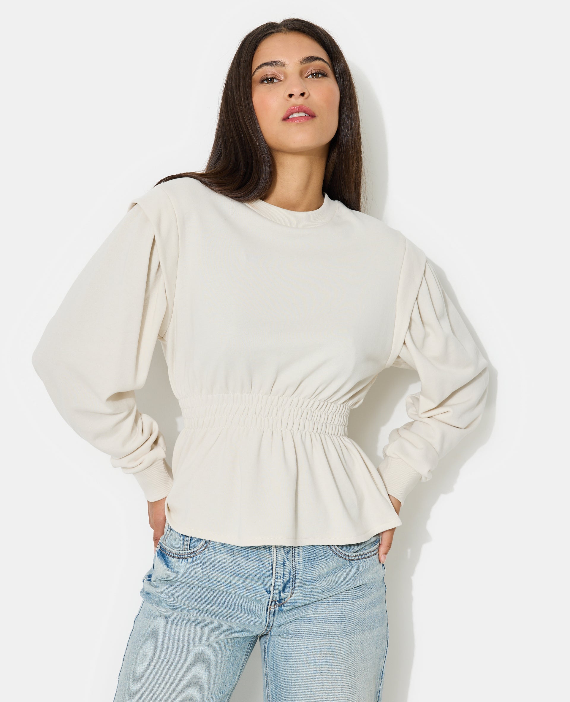 Sweat avec taille élastiquée