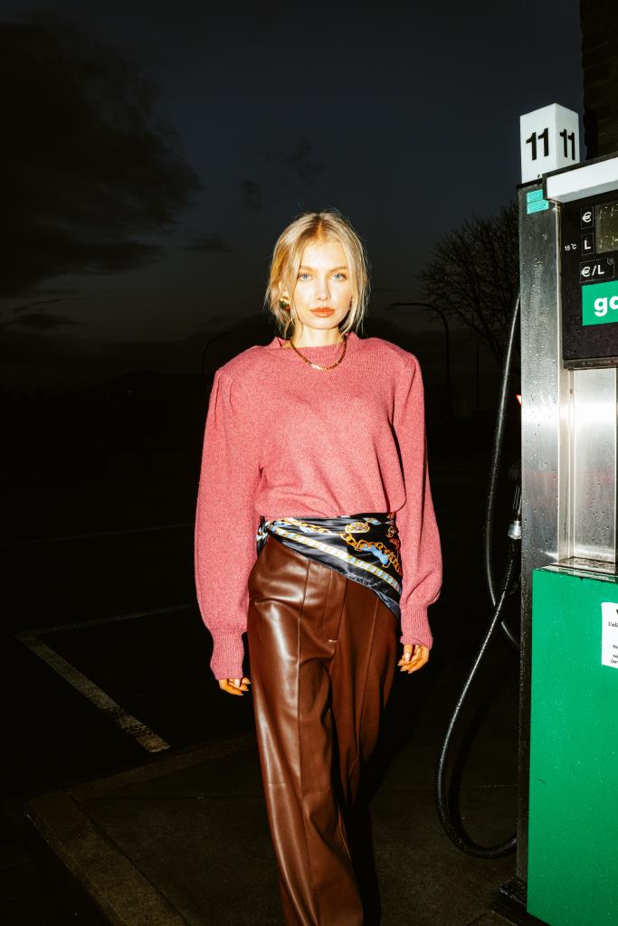 Pull en maille avec épaulettes et manches ballons