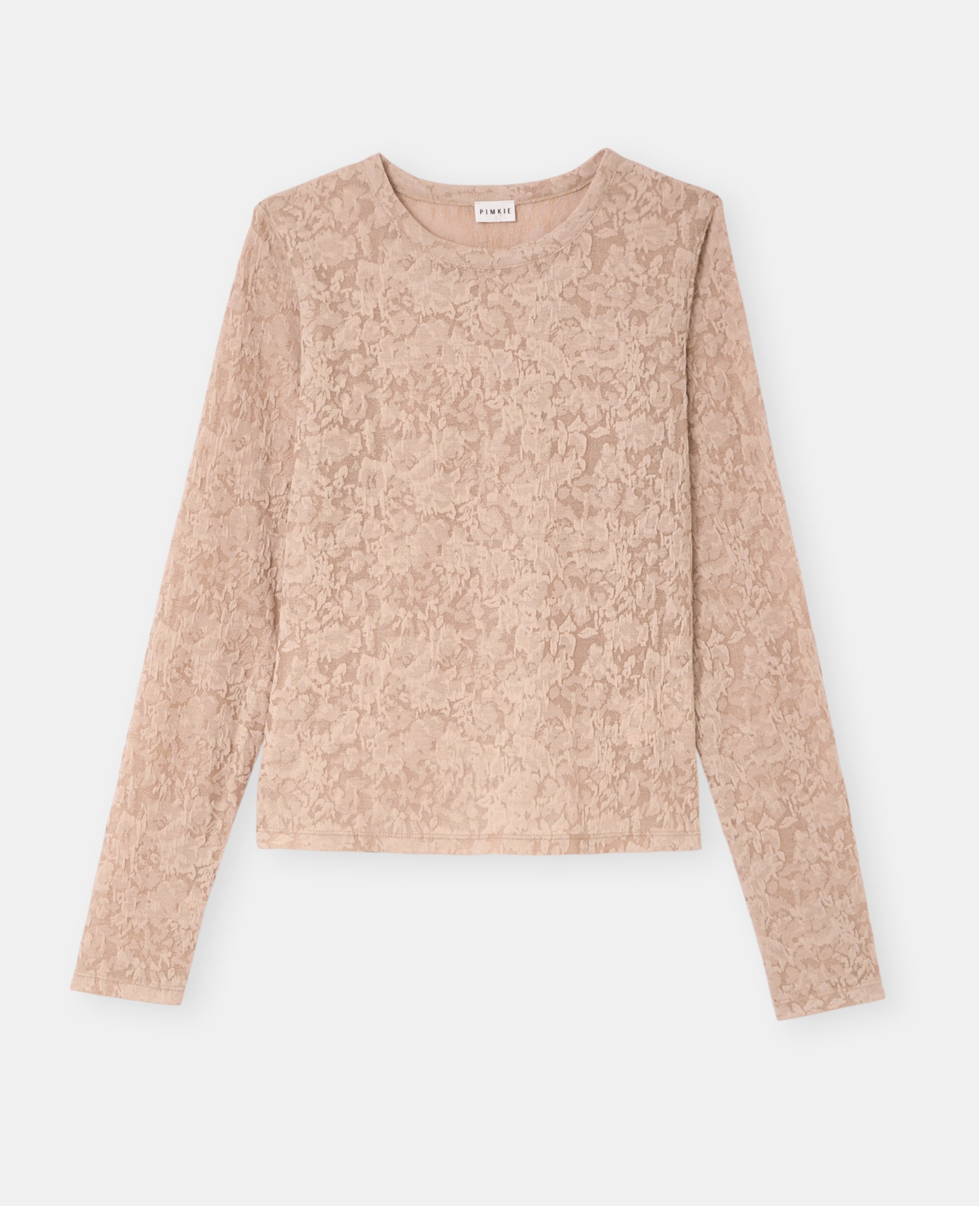 T-shirt manches longues en jacquard effet dentelle