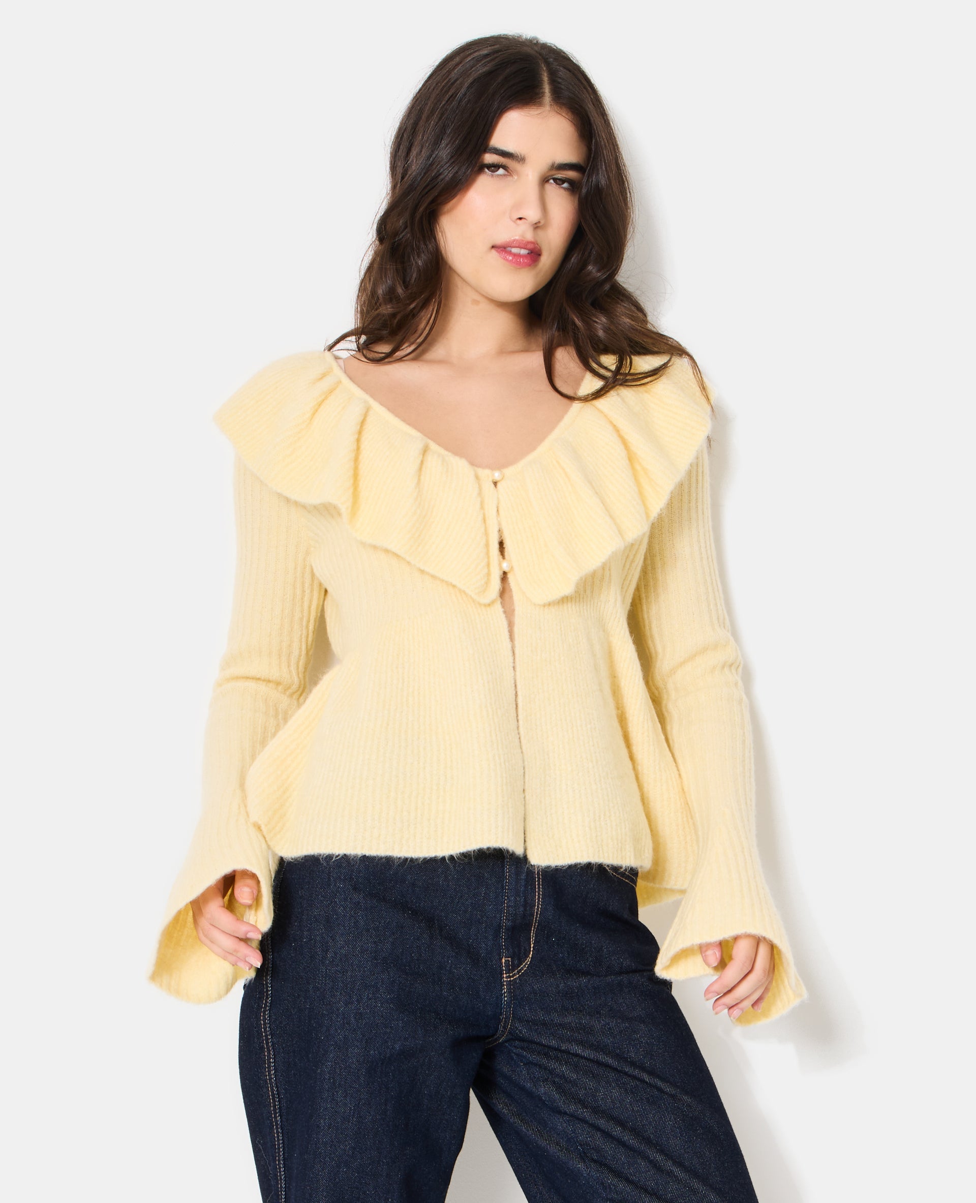 Gilet avec volants et manches flare