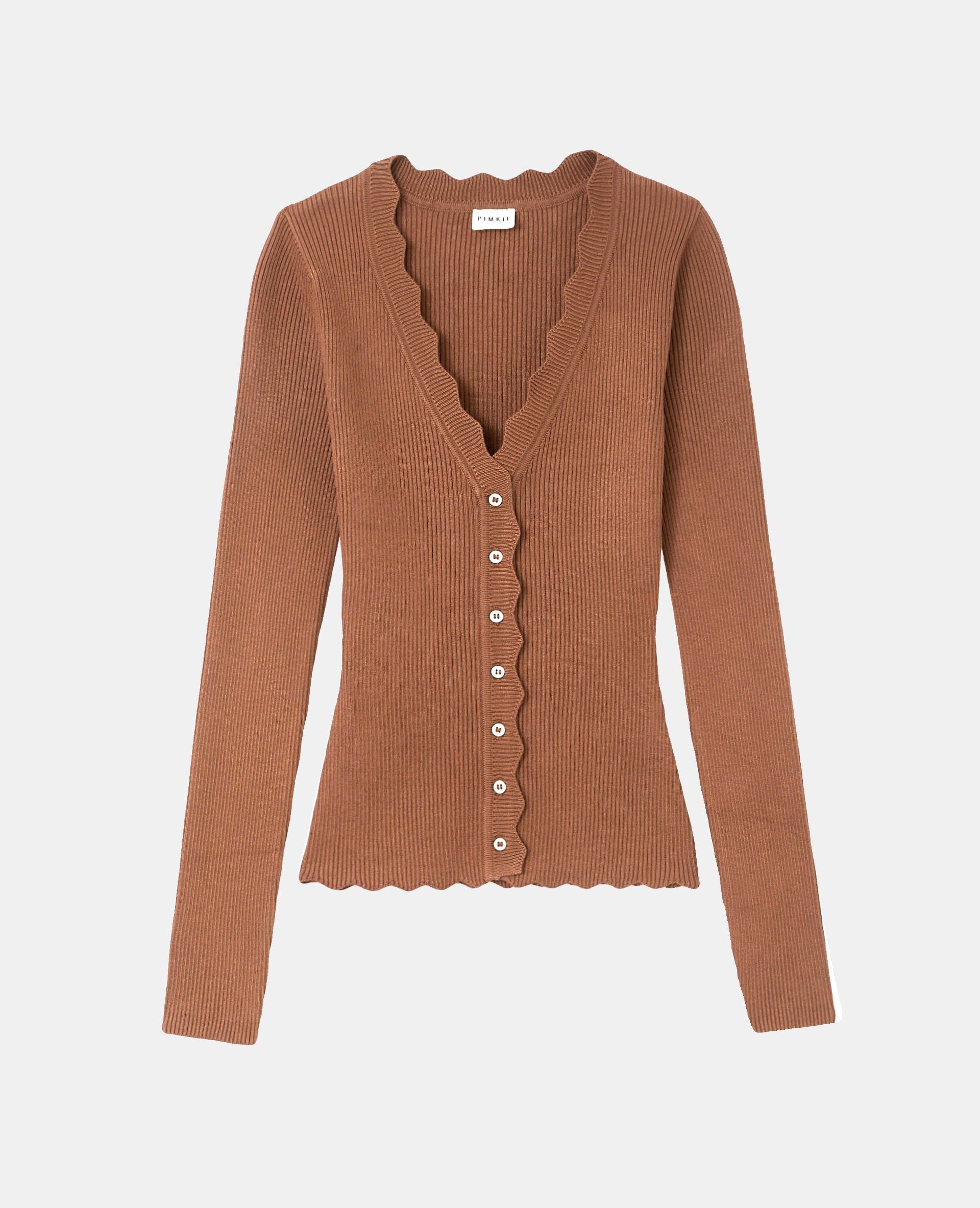Gilet en maille côtelée avec bords zig-zag