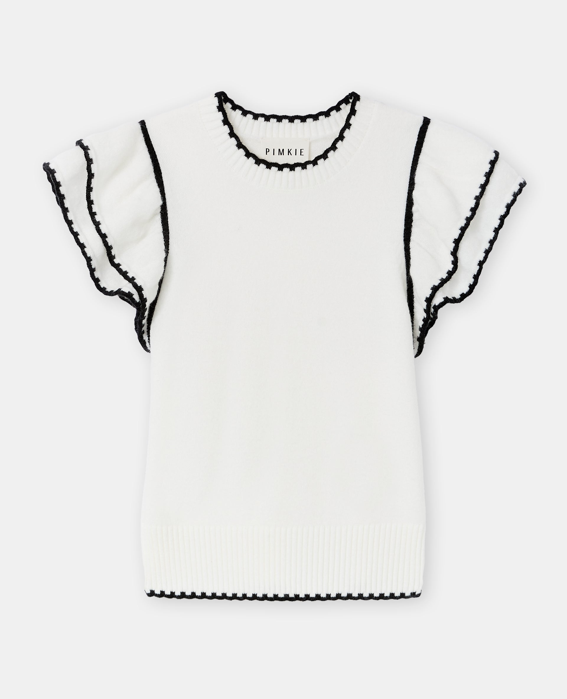 Pull sans manches avec volants