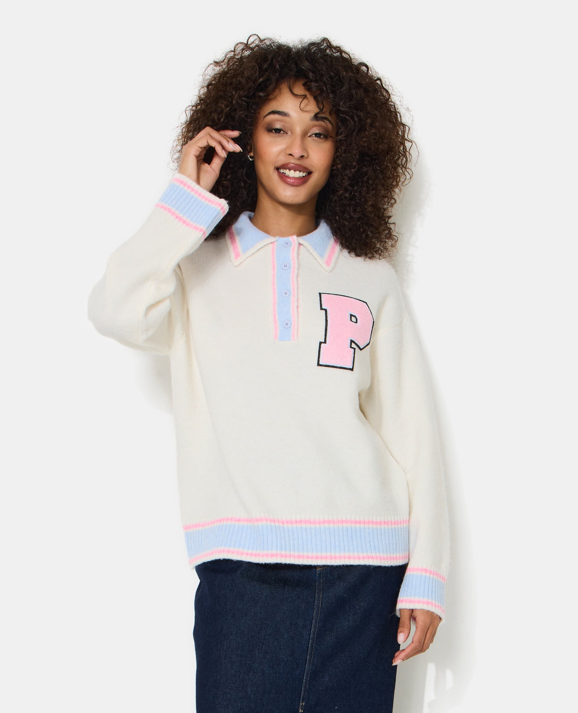 Pull col polo façon university