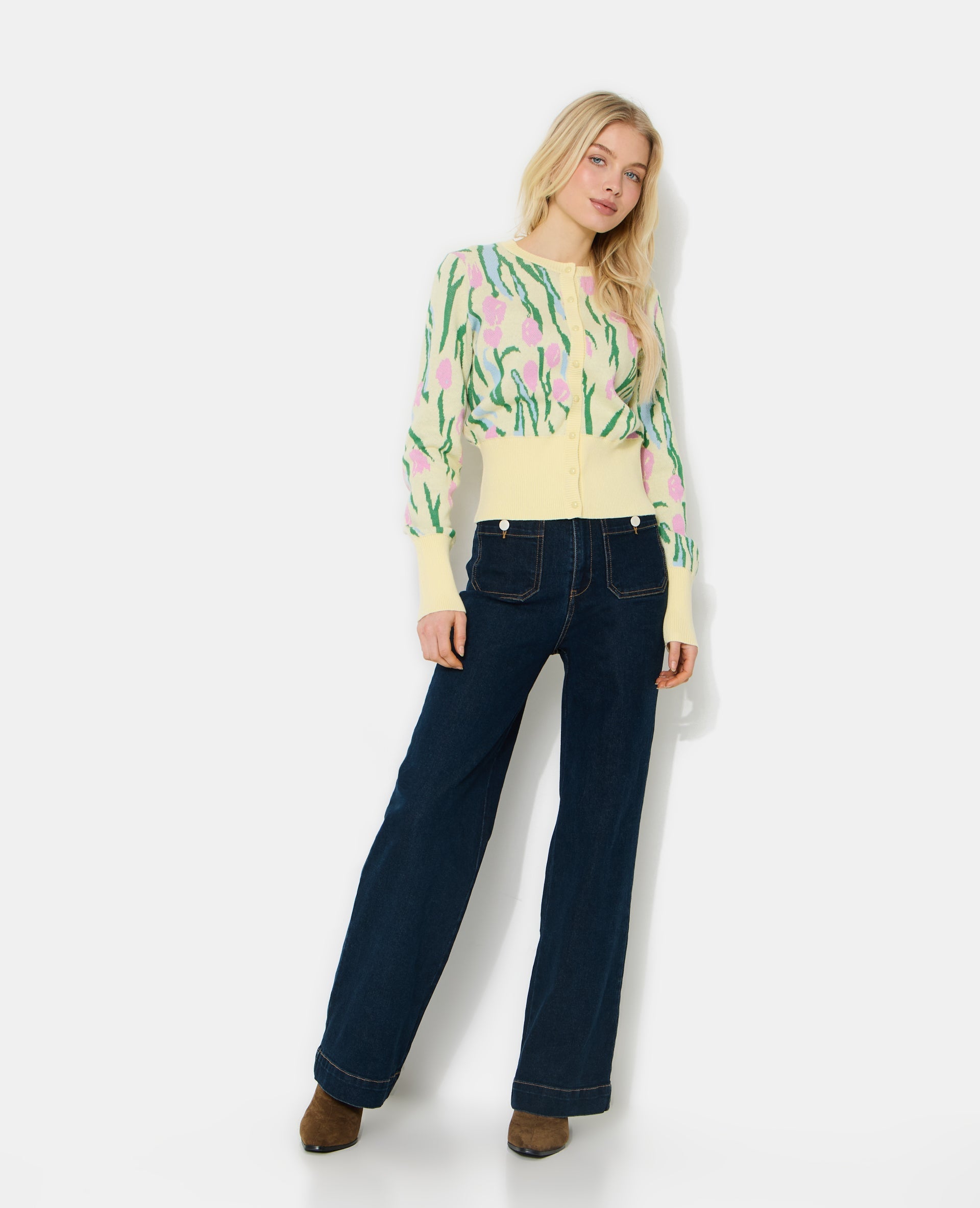 Gilet motif tulipes