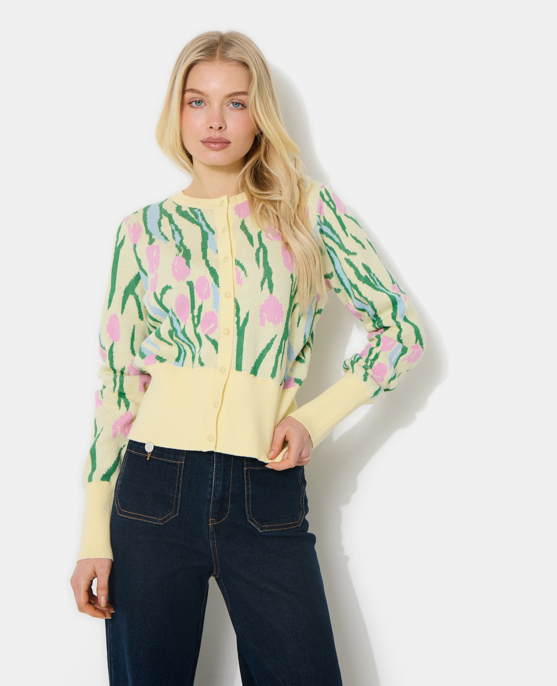 Gilet motif tulipes