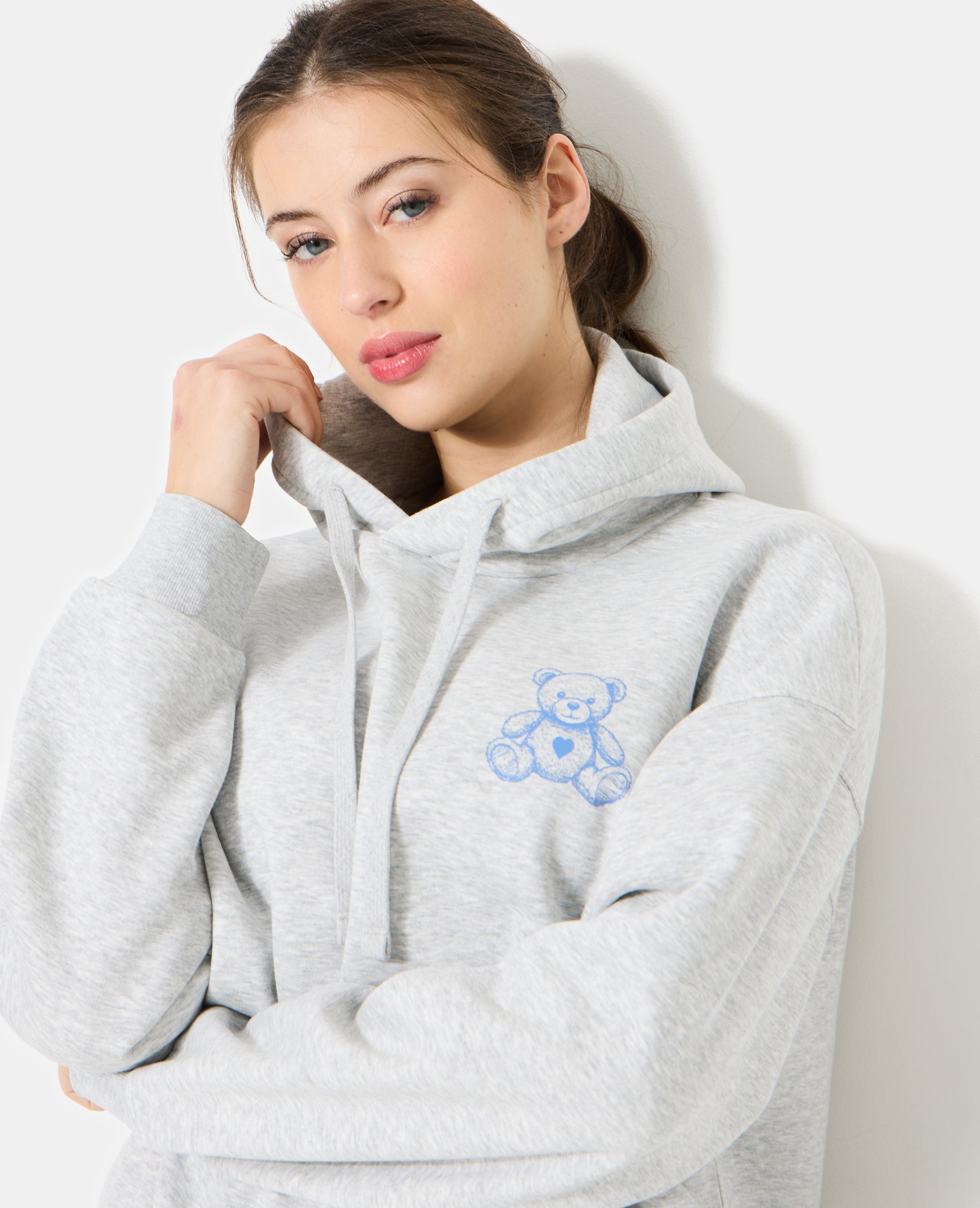 Sweat capuche oversize avec ourson