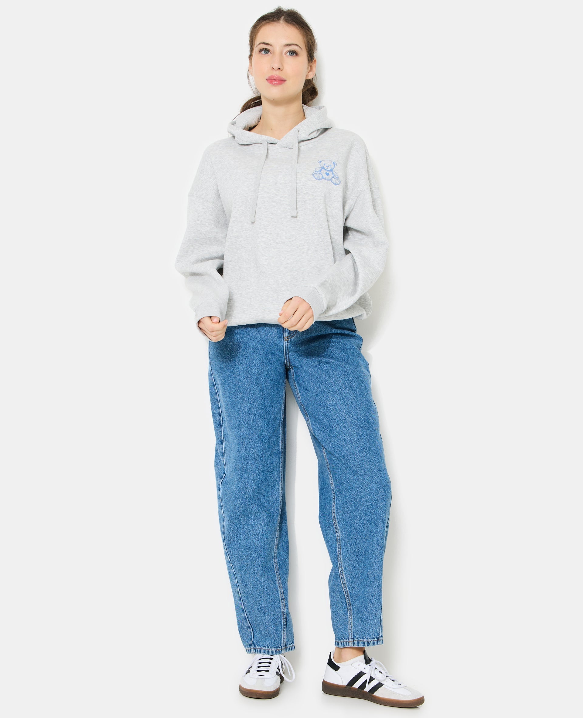 Sweat capuche oversize avec ourson