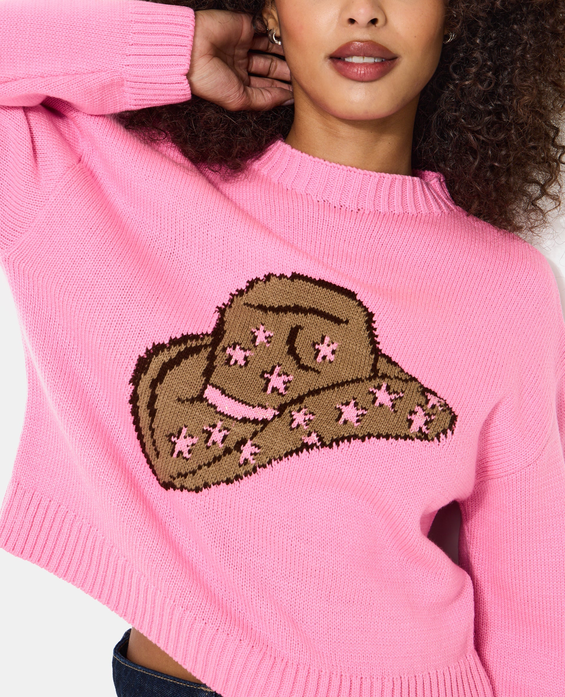 Pull col rond avec chapeau de cowboy