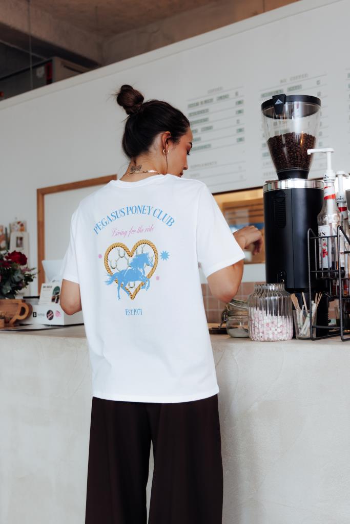 T-shirt oversize avec print poitrine et dos