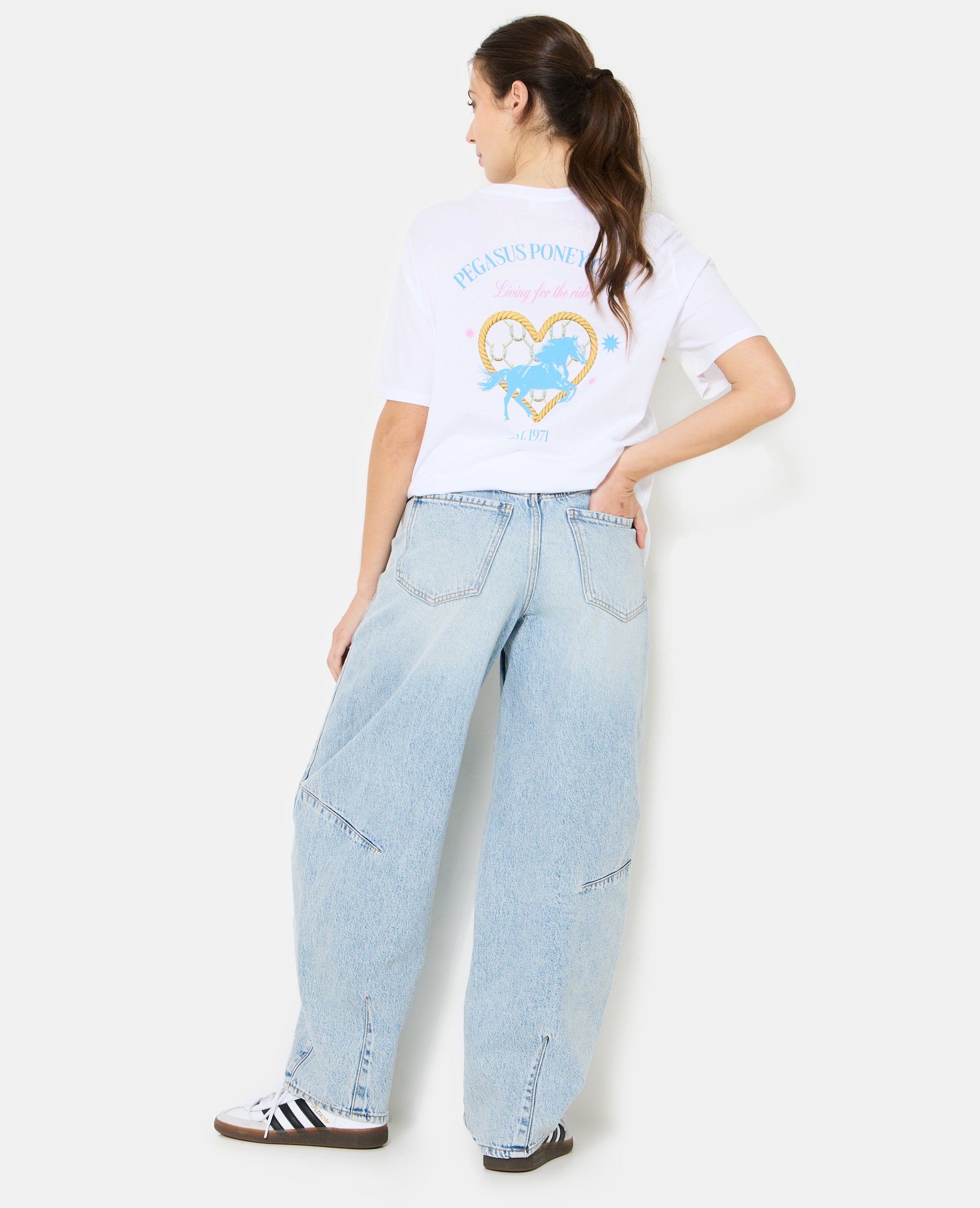 T-shirt oversize avec print poitrine et dos
