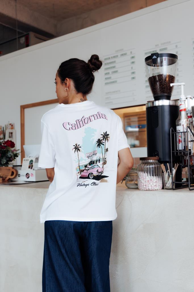 T-shirt oversize avec print poitrine et dos