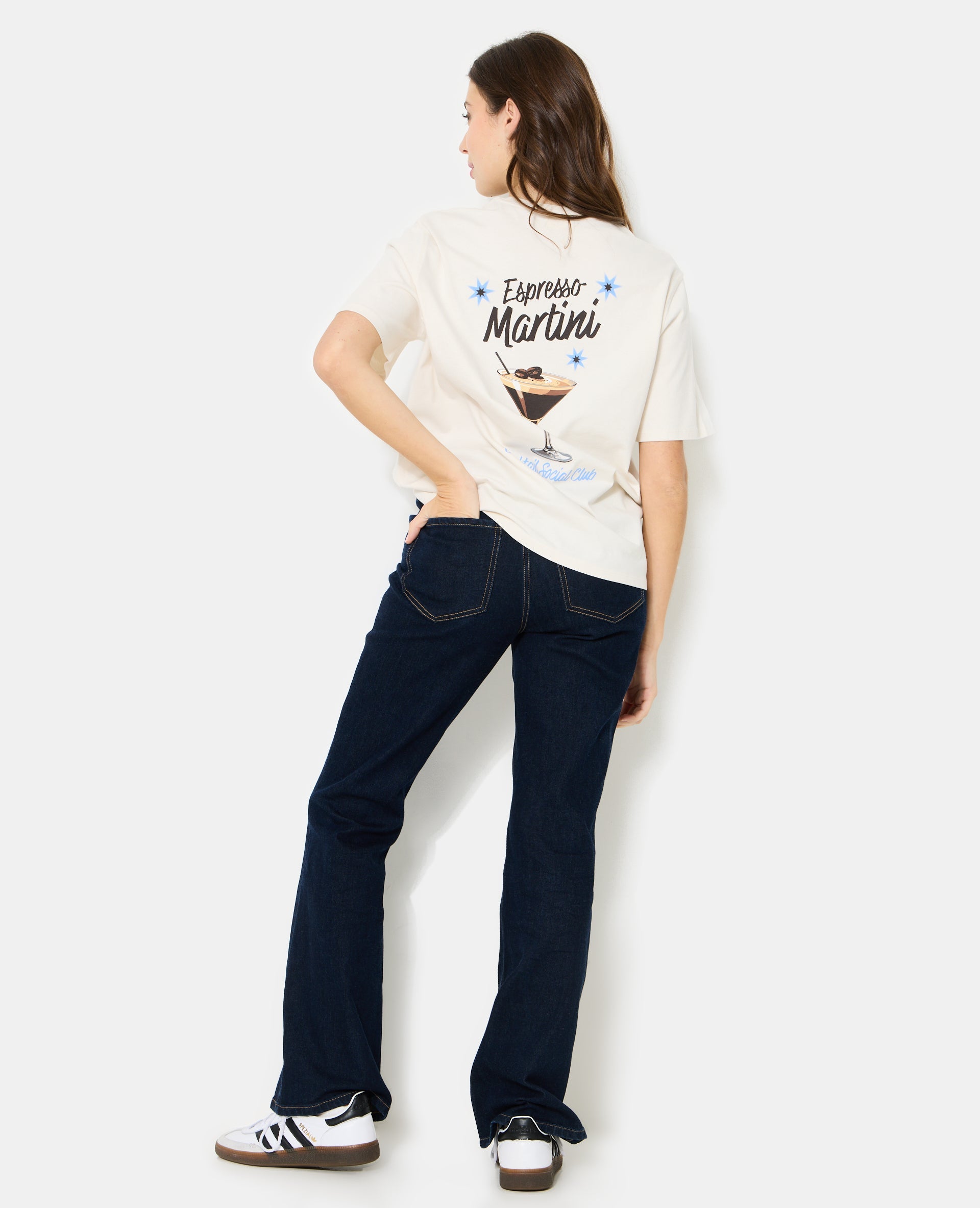 T-shirt oversize avec print poitrine et dos