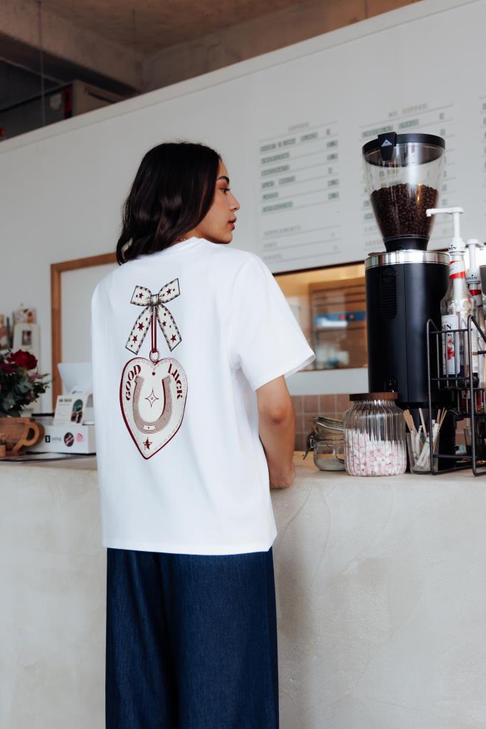 T-shirt oversize avec print poitrine et dos