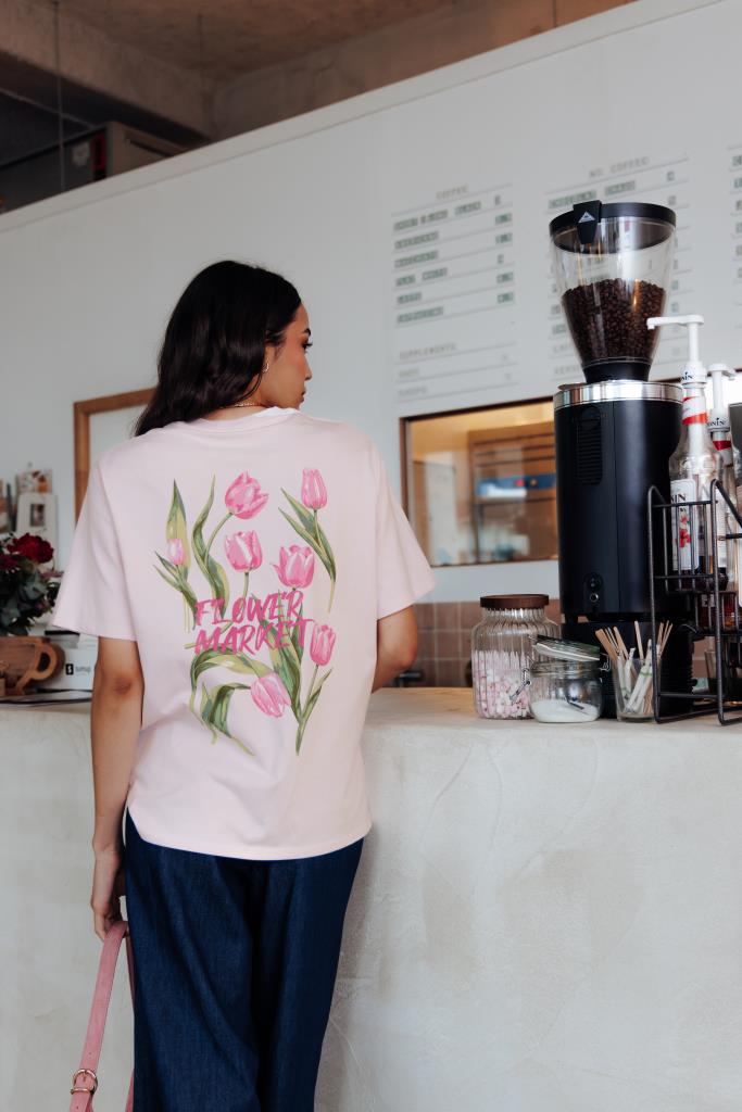 T-shirt oversize avec print poitrine et dos